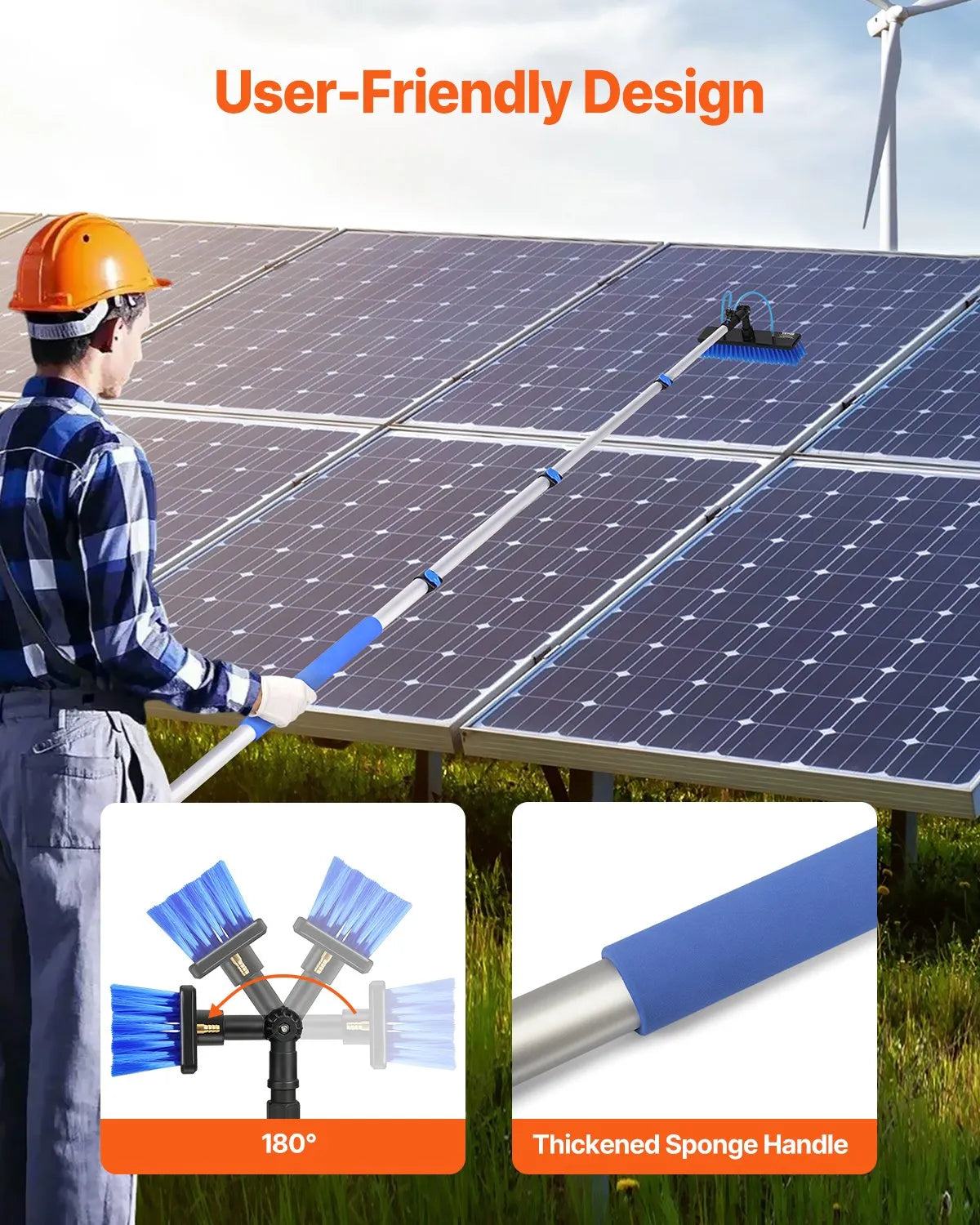 VEVOR Water Fed Pole Kit 12FT Solar Panel Cleaning Pole with Extendable Handle