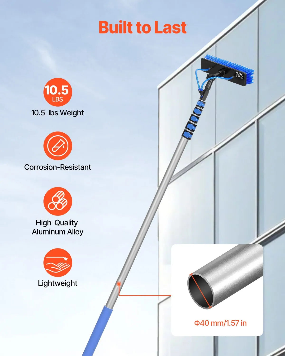 VEVOR Water Fed Pole Kit 36FT Solar Panel Cleaning Pole with Extendable Handle