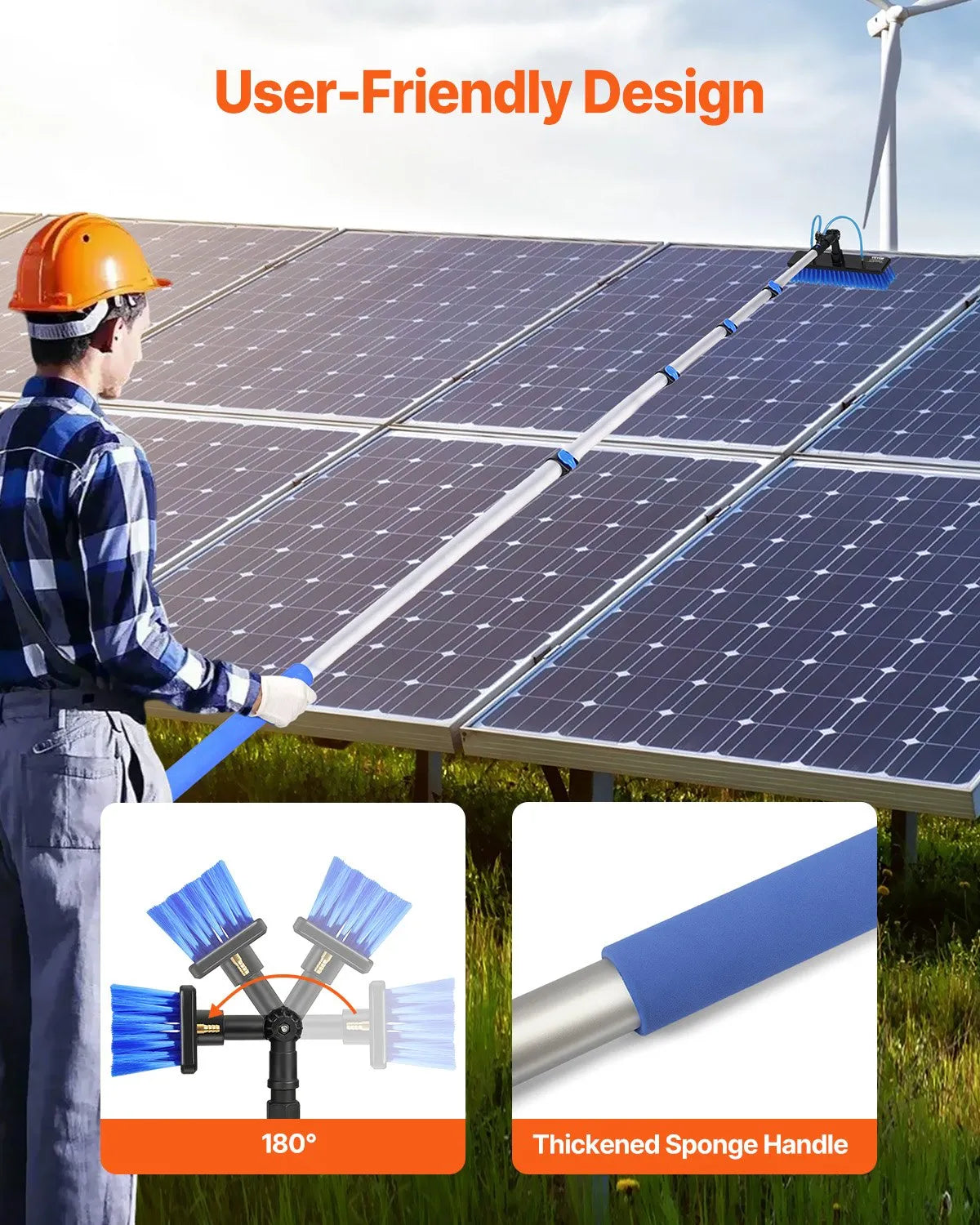 VEVOR Water Fed Pole Kit 24FT Solar Panel Cleaning Pole with Extendable Handle