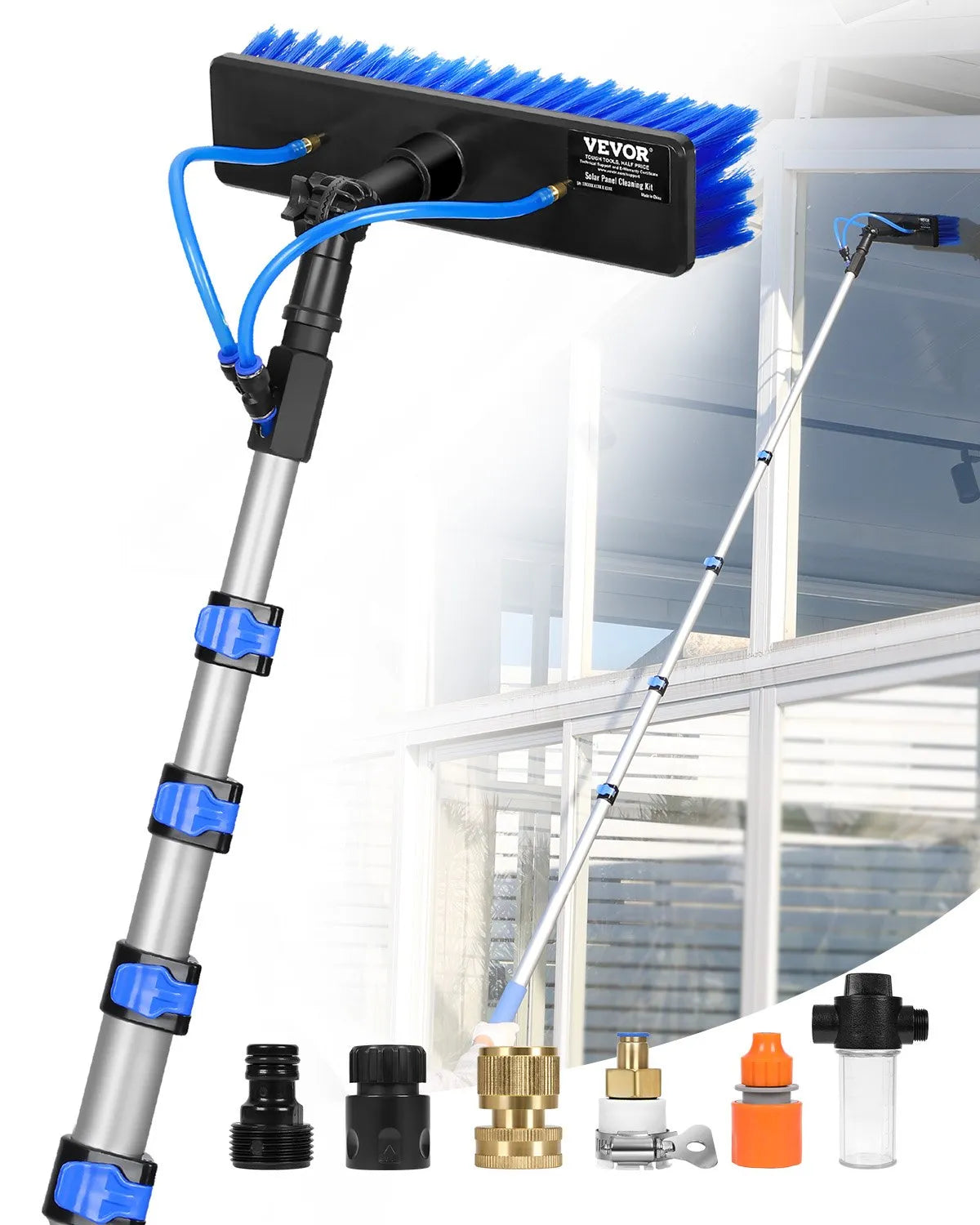VEVOR Water Fed Pole Kit 24FT Solar Panel Cleaning Pole with Extendable Handle