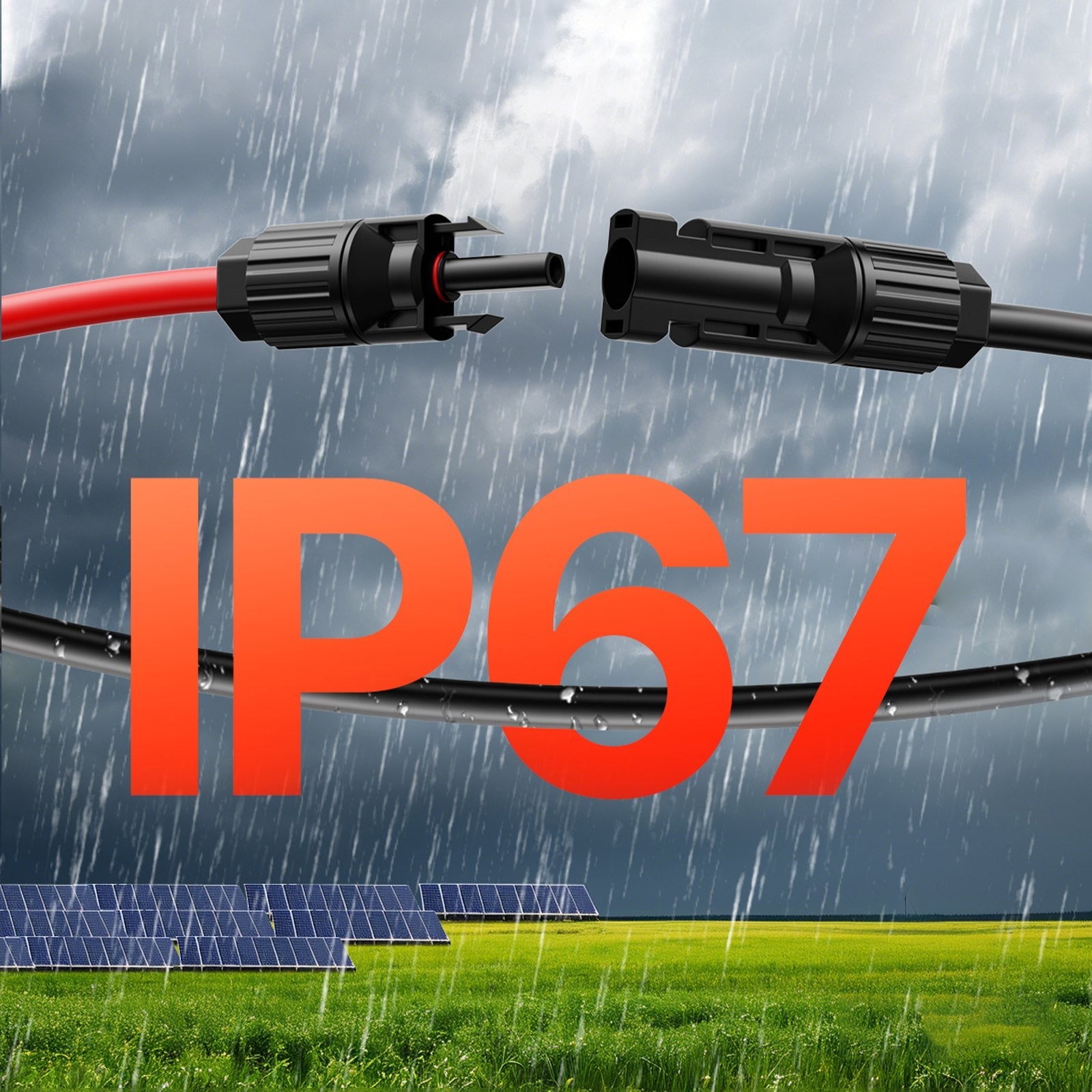 VEVOR 20FT Solar Panel Extension Wire with Female & Male Connectors 10AWG 1 Pair