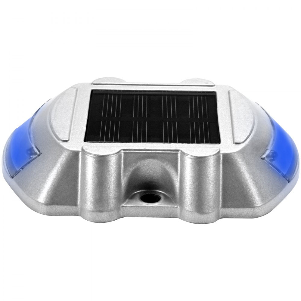 VEVOR Driveway Lights 8-Pack, Solar Driveway Lights with Switch Button, Solar Deck Lights Waterproof, Wireless Dock Lights 6 LEDs for Path Warning Garden Walkway Sidewalk Steps, LED Bright Blue