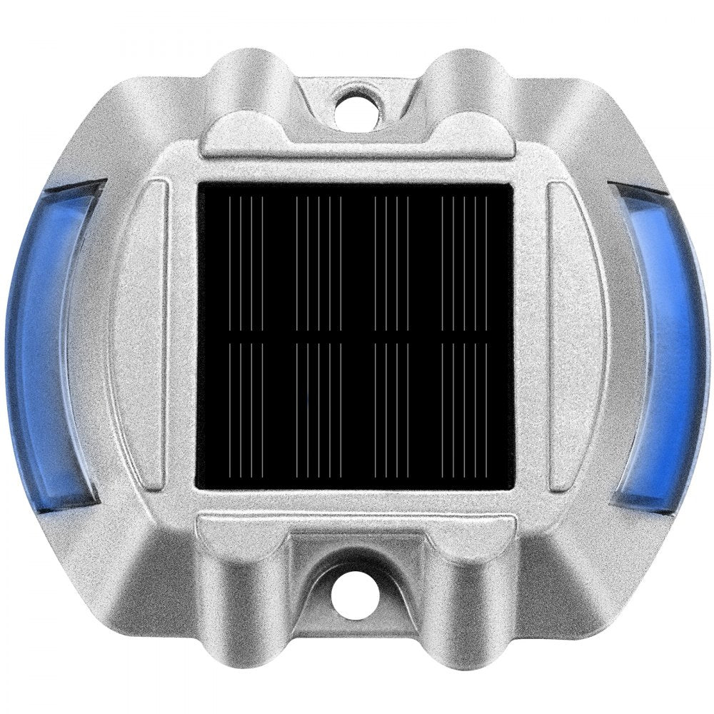 VEVOR Driveway Lights 8-Pack, Solar Driveway Lights with Switch Button, Solar Deck Lights Waterproof, Wireless Dock Lights 6 LEDs for Path Warning Garden Walkway Sidewalk Steps, LED Bright Blue