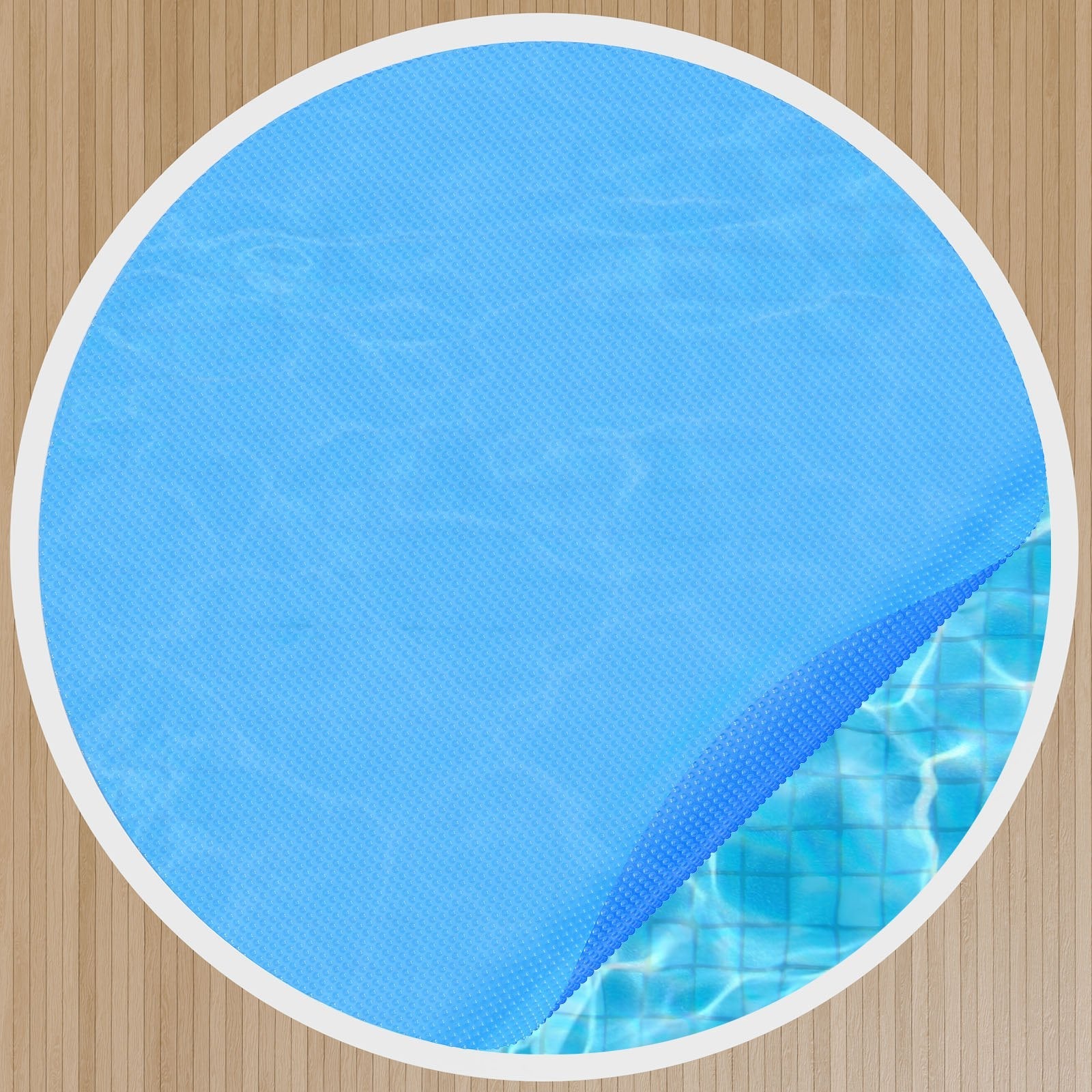 VEVOR Solar Pool Cover, ?10 ft Round Solar Blanket for Pools, Inground Above Ground Swimming Pool Solar Cover, 15 mil Solar Covers Blue