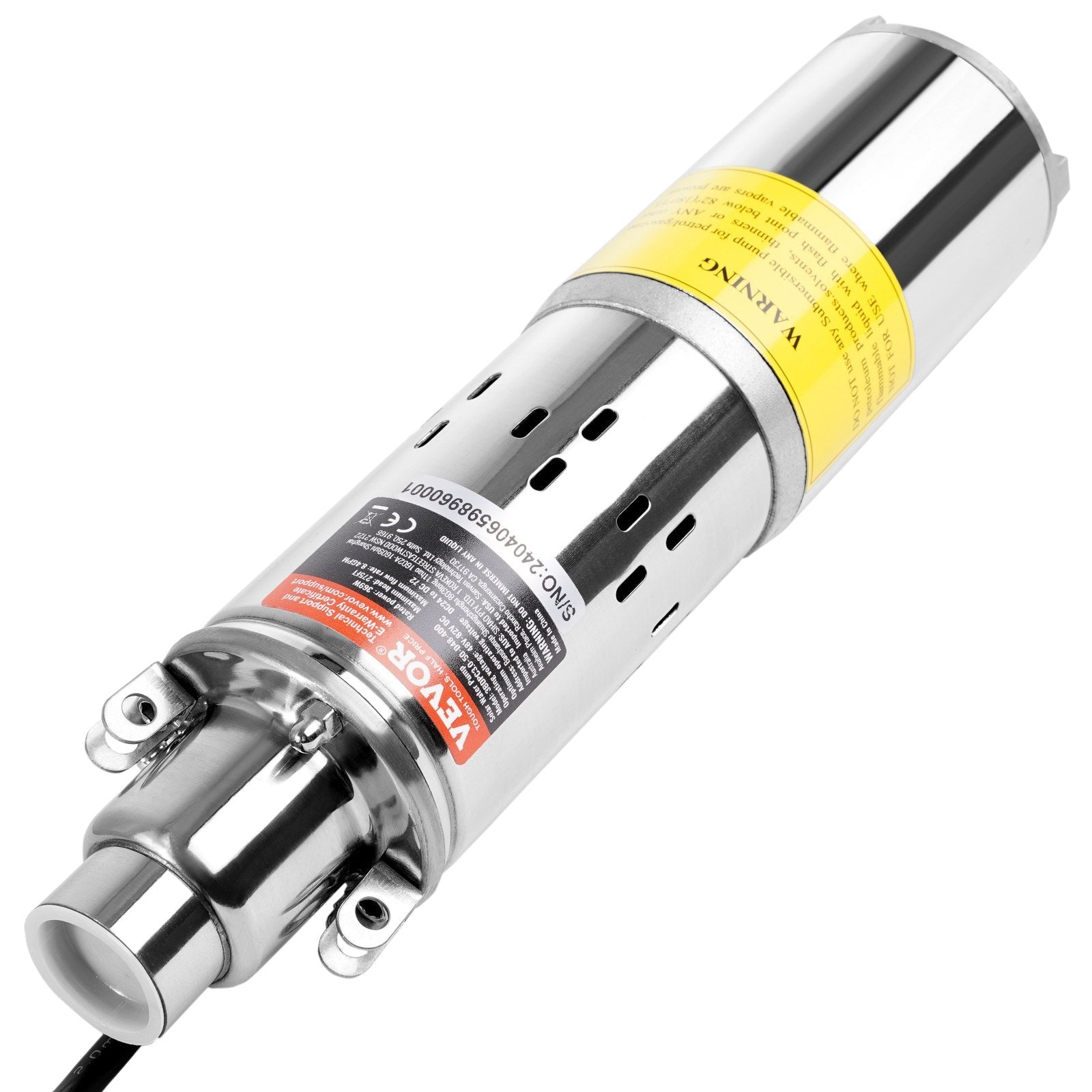 VEVOR Solar Water Pump, 48V DC 369W Submersible Deep Well Pump, Max Flow 8.4 GPM, Max Head 273 ft, Max Submersion 65.6 ft, Solar Powered Water Pump for Well, Farm Ranch Irrigation, Livestock Drinking