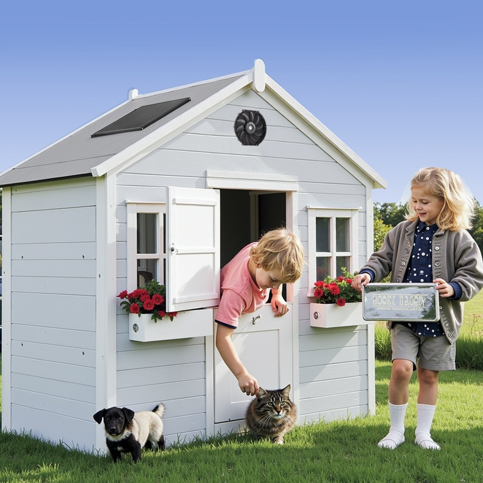 VEVOR 12" Gable Mount Fan 1300 CFM Attic Exhaust Fan with Adjustable Thermostat