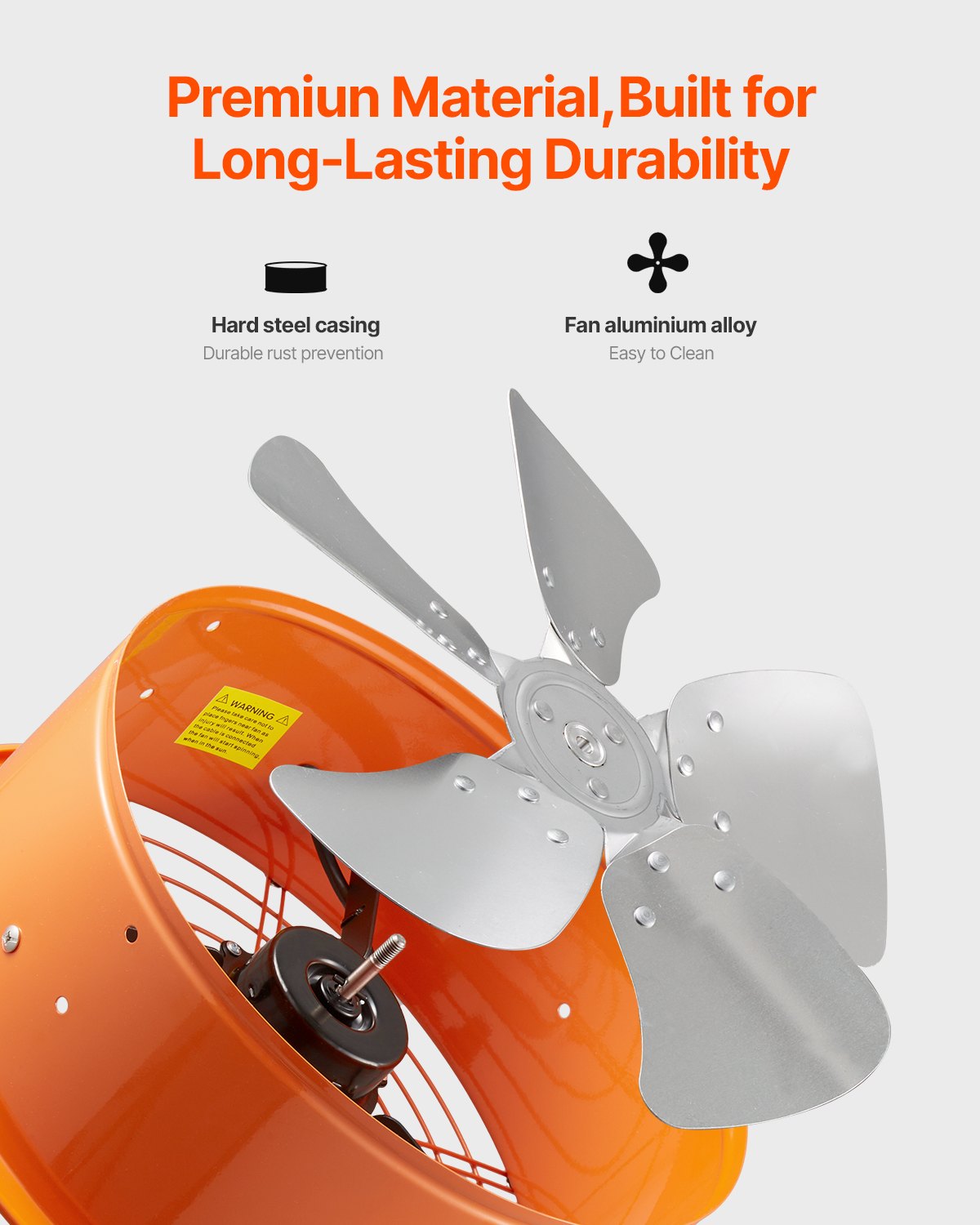 VEVOR 14" Gable Mount Fan 1300 CFM Attic Vent Fan with Adjustable Thermostat