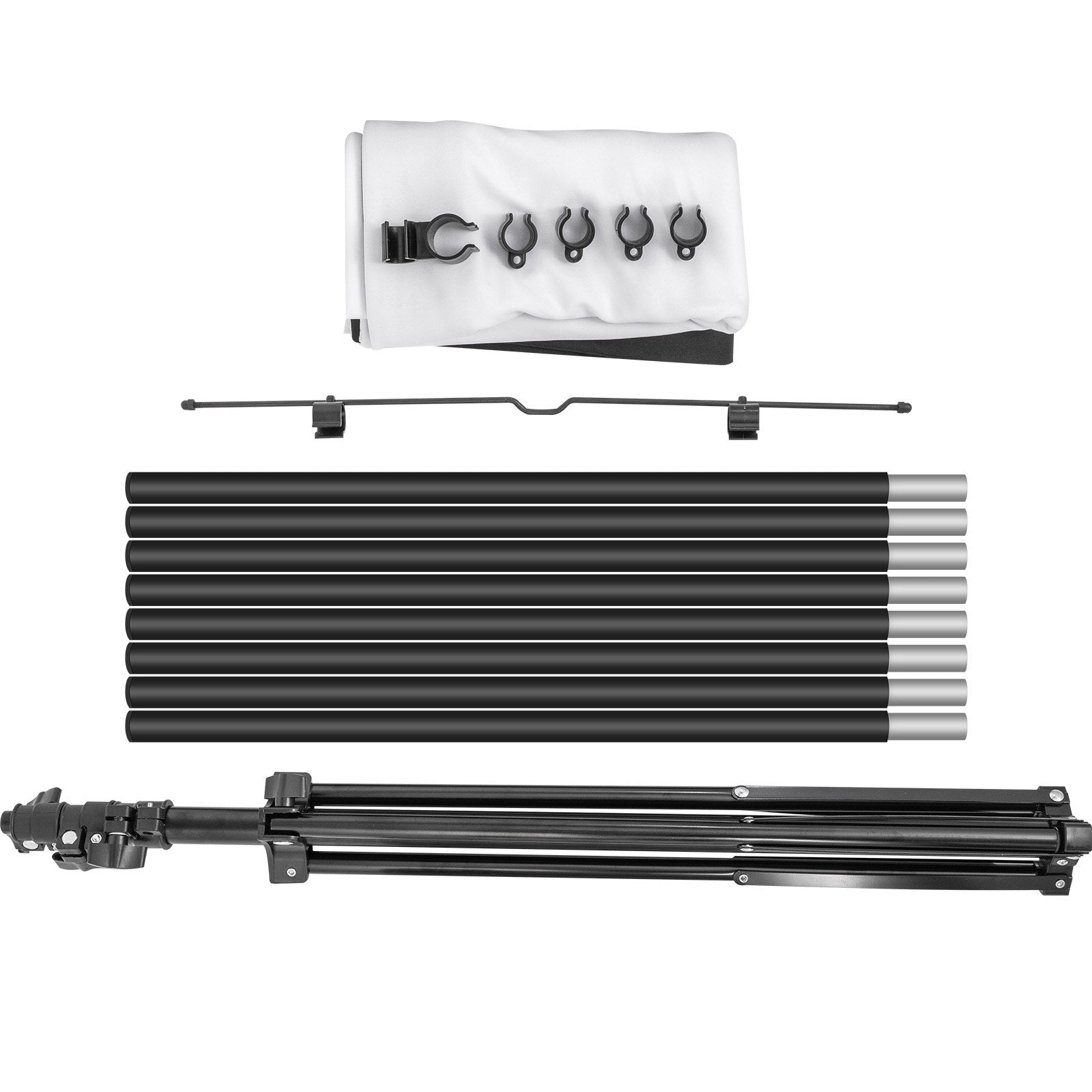 VEVOR Tripod Projector Screen with Stand 110inch 16:9 4K HD Projection Screen Stand Wrinkle-Free Height Adjustable Portable Screen for Projector Indoor & Outdoor for Movie, Home Cinema, Gaming, Office