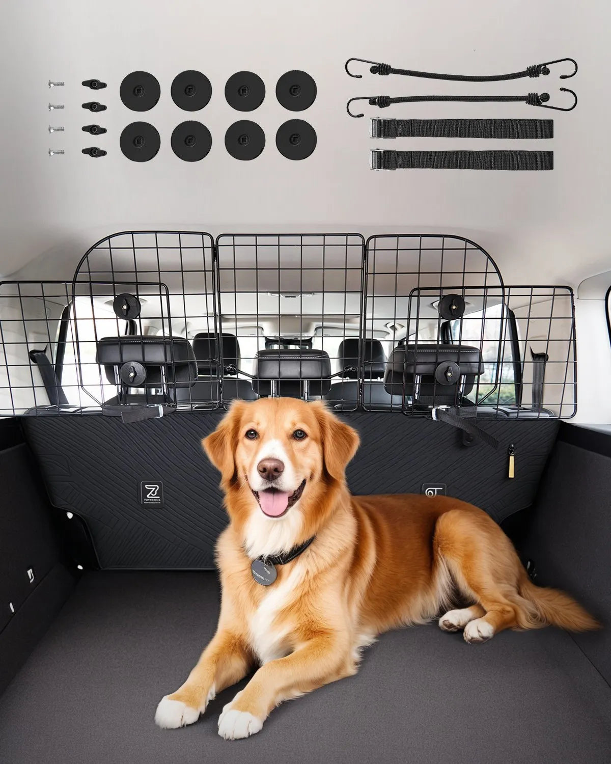 VEVOR Dog Car Barrier 38.5"-61.6" Adjustable Pet Divider Gate for Cargo Area