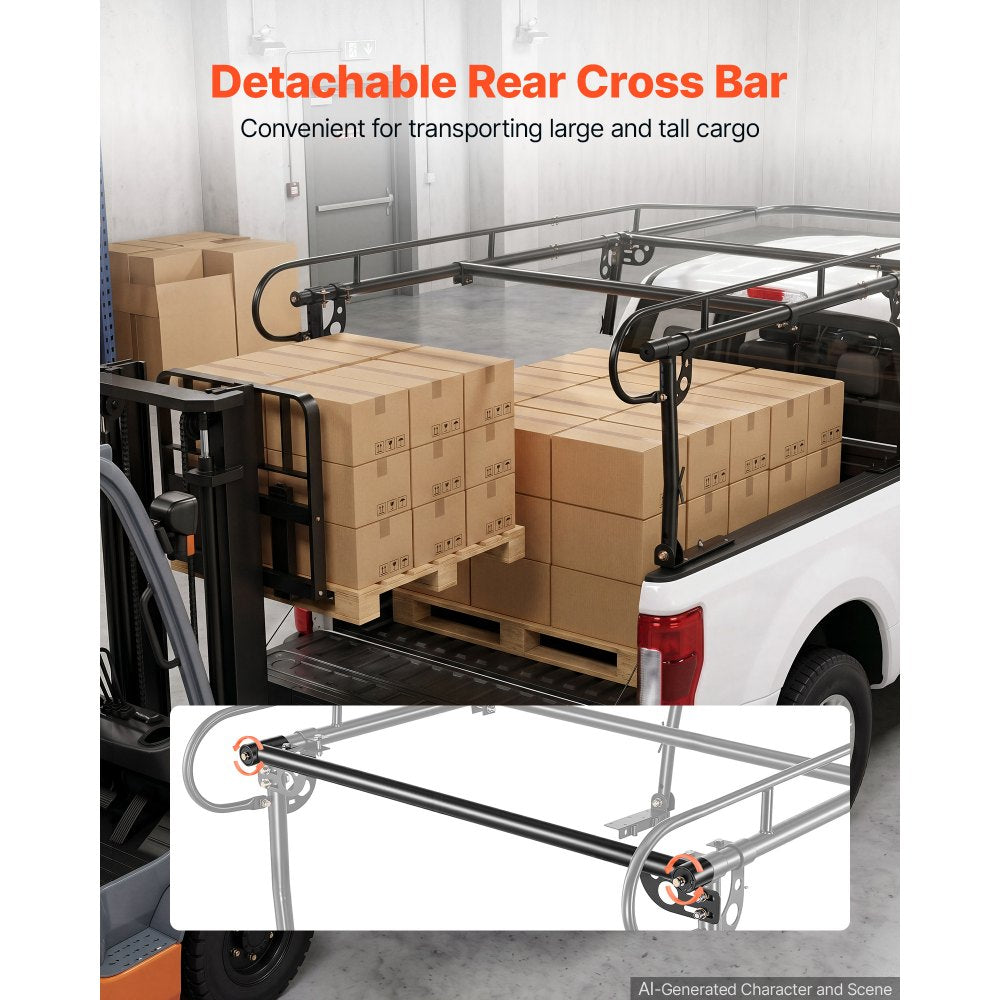 Universal Truck Ladder Rack – 800 lb Heavy-Duty Adjustable Over-Cab Bed Rack for Ladders, Lumber & Kayaks