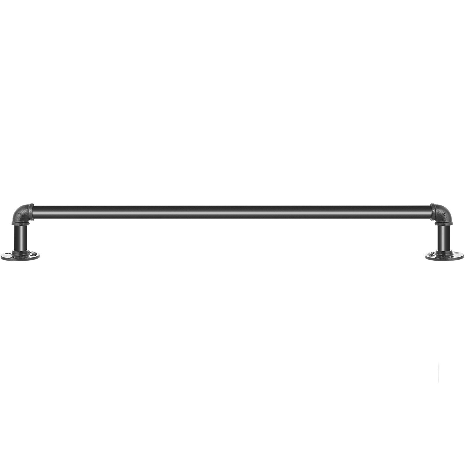 VEVOR Pipe Stair Handrail, 2FT Staircase Handrail, 440LBS Load Capacity Carbon Steel Pipe Handrail, Industrial Pipe Handrail with Wall Mount Support, Round Corner Wall Handrailings for Indoor, Outdoor