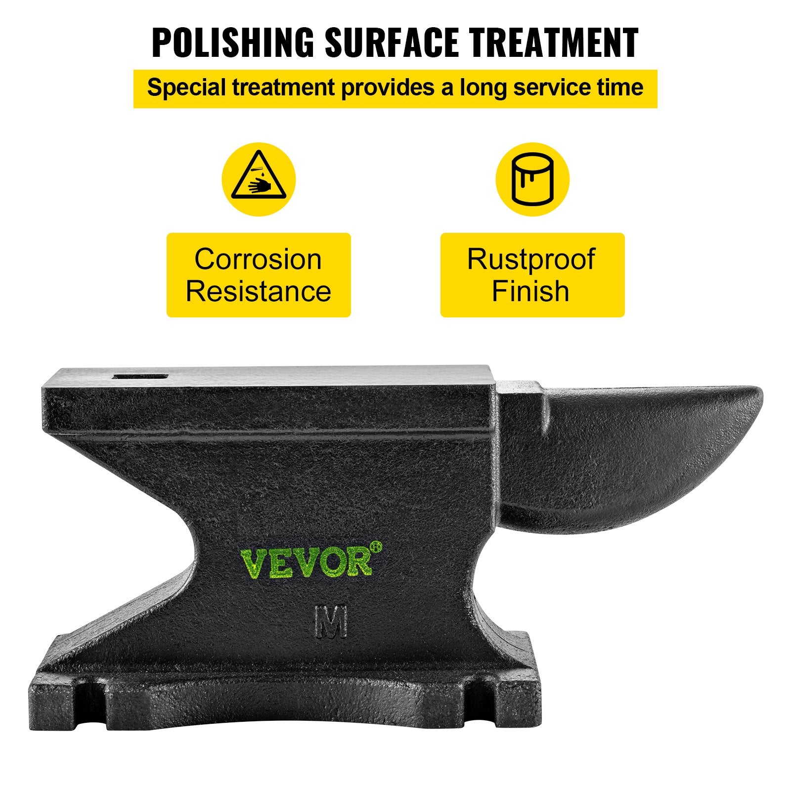VEVOR Cast Iron Anvil, 55 Lbs(25kg)Single Horn Anvil with 8.6 x 4.1 inch Countertop and Stable Base, High Hardness Rugged Round Horn Anvil Blacksmith, for Bending, Shaping, Twisting