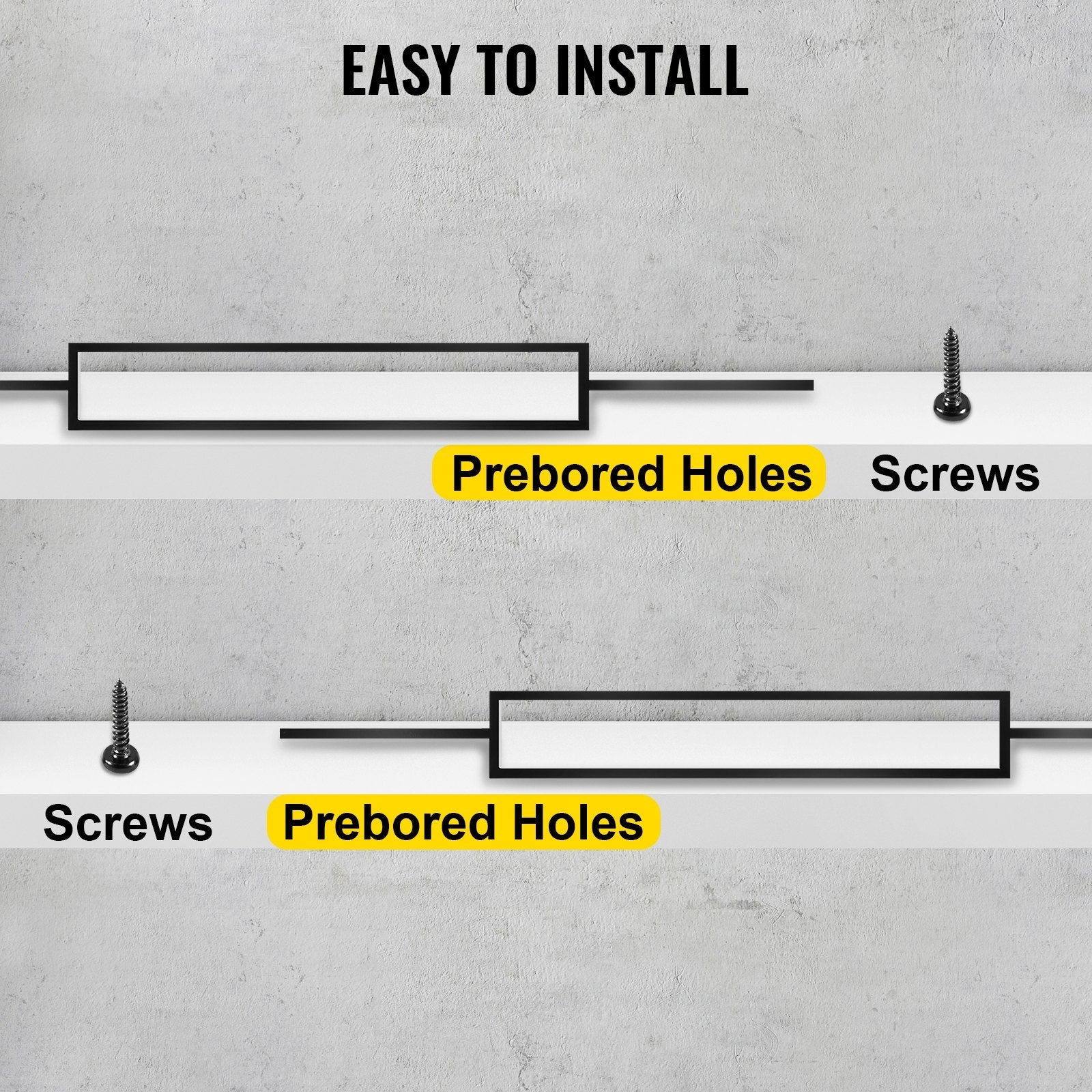 VEVOR Deck Balusters, 10 Pack Metal Deck Spindles, 44"x0.5" Staircase Baluster With Screws, Iron Deck Railing for Wood and Composite Deck, Stylish Black Baluster for Outdoor Stair Deck Porch