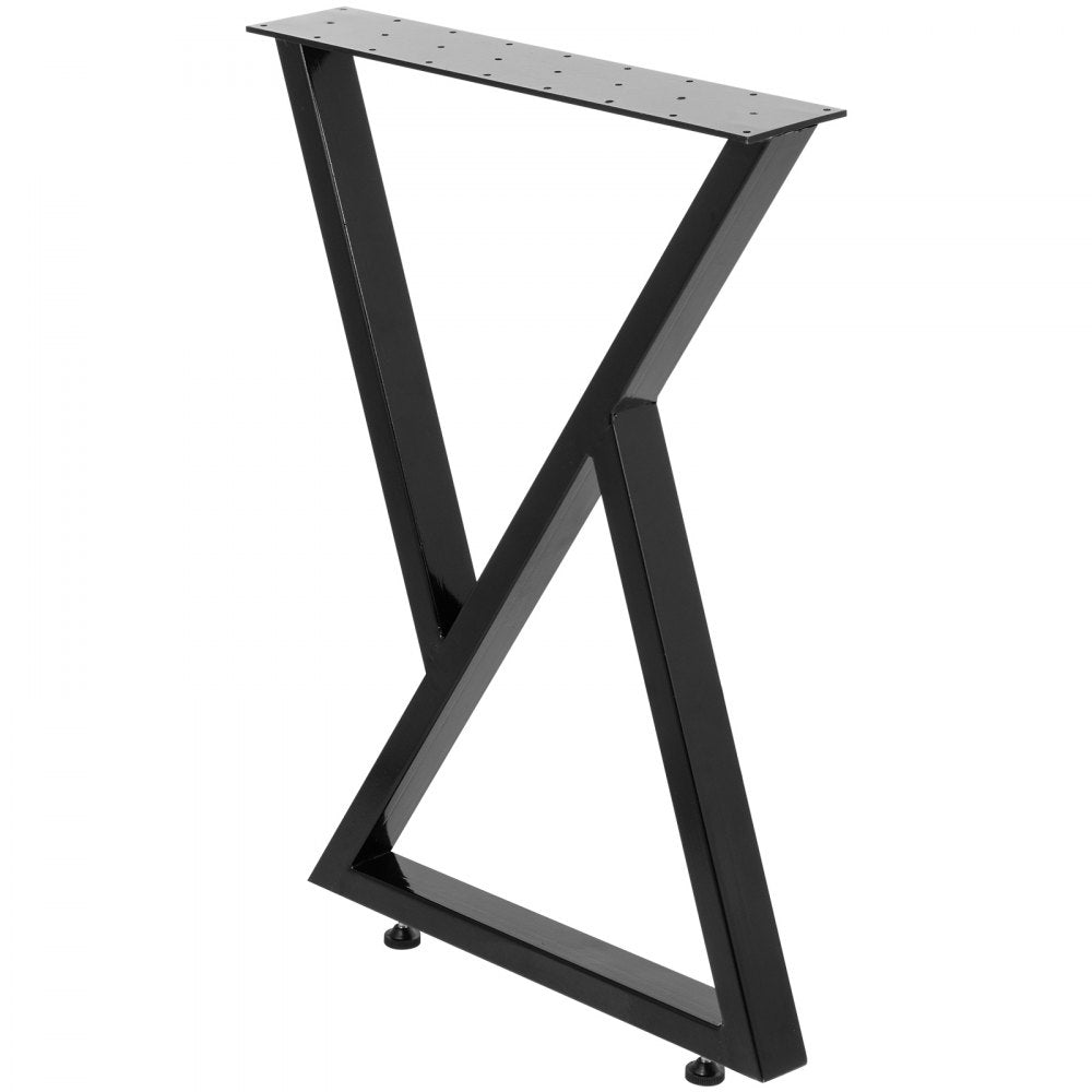 VEVOR Metal Table Legs Set of 2 Dining Table Legs Black Desk Legs 28? Height 24? Width Bench Legs Zig Zag Style Coffee Table Legs 1763lbs Load Capacity Steel Table Legs Heavy Duty Base Modern DIY