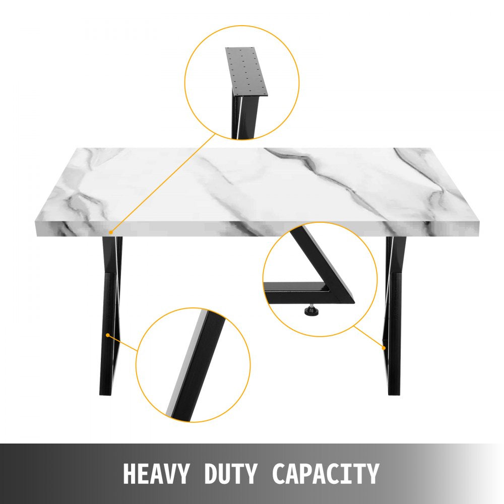 VEVOR Metal Table Legs Set of 2 Dining Table Legs Black Desk Legs 28? Height 24? Width Bench Legs Zig Zag Style Coffee Table Legs 1763lbs Load Capacity Steel Table Legs Heavy Duty Base Modern DIY