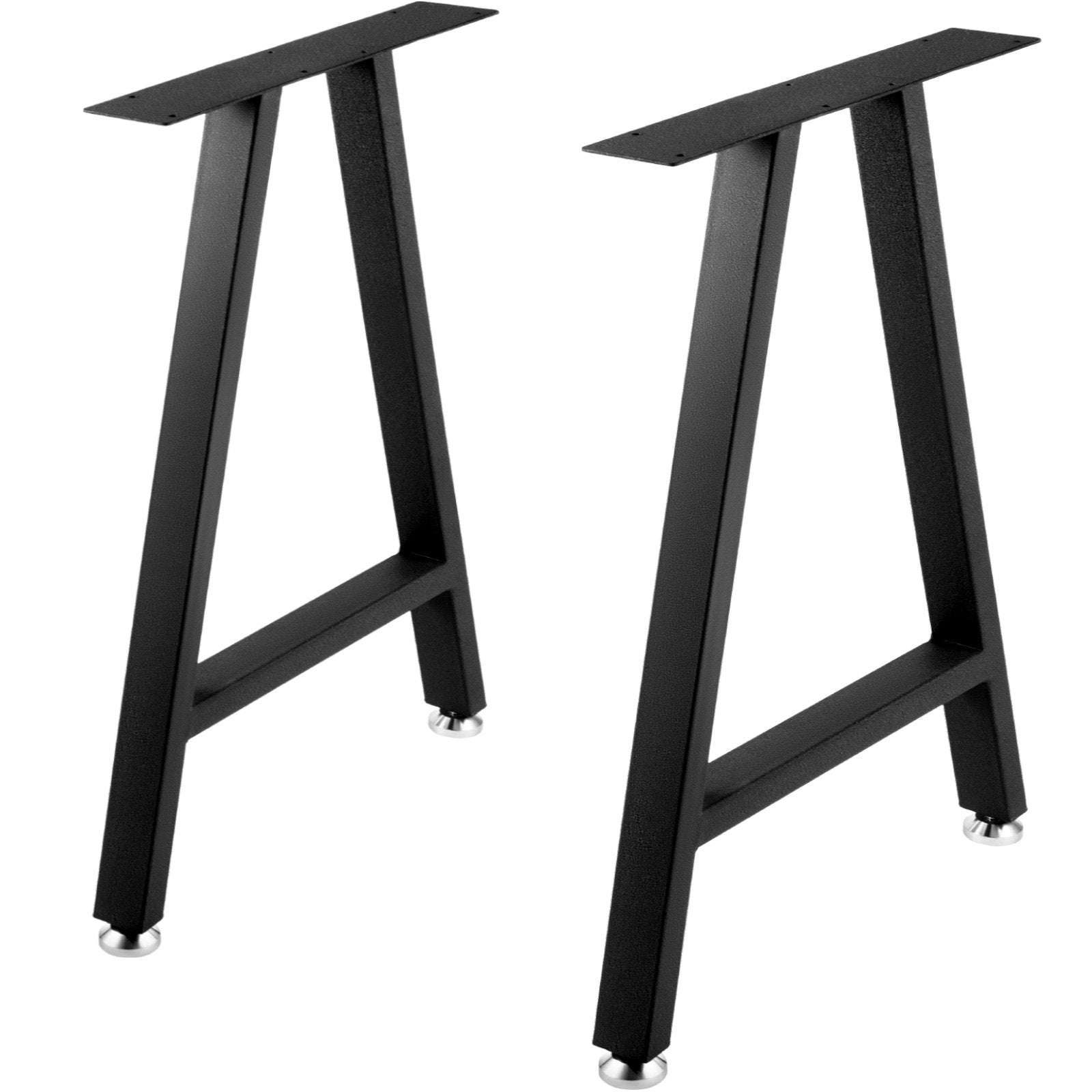 VEVOR Metal Table Legs 28 x 17.7 inch A-Shaped Desk Legs Set of 2 Heavy Duty Bench Legs Rustic Metal Furniture Legs Wrought Iron Coffee Table Legs Home DIY for Dining Table w/ Floor Protectors Black