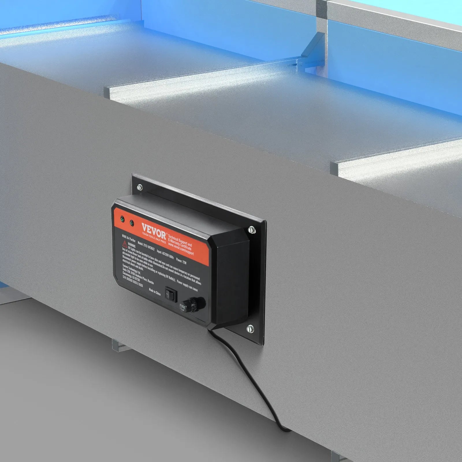 VEVOR HVAC Air Purifier Whole House 72W 16inch Light in Duct for Ac Systems