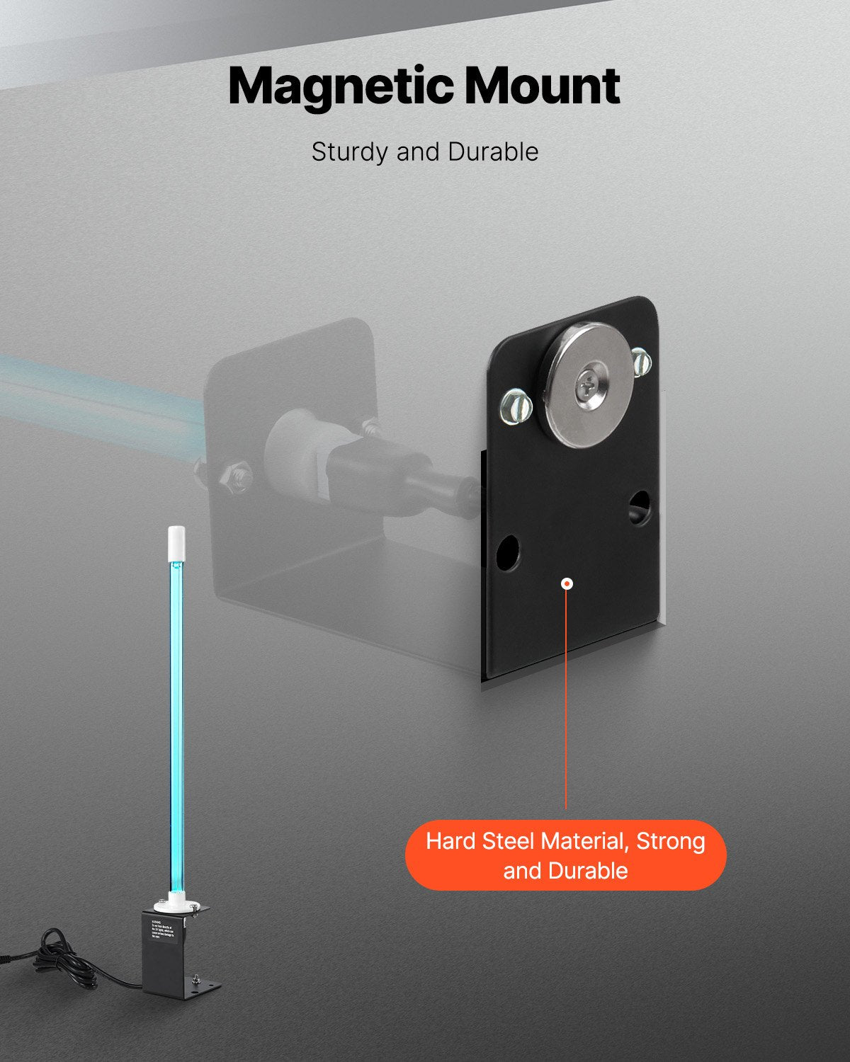 VEVOR HVAC Air Purifier 25W 17inch Light Coil Cleaner with Magnet in Duct