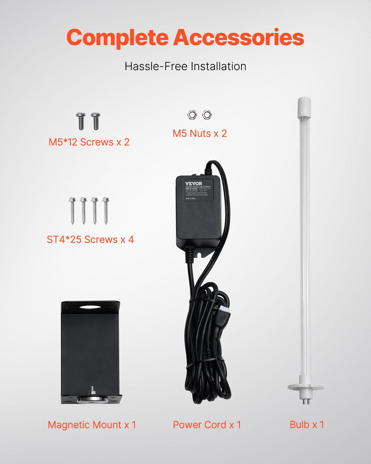 VEVOR HVAC Air Purifier 25W 17inch Light Coil Cleaner with Magnet in Duct