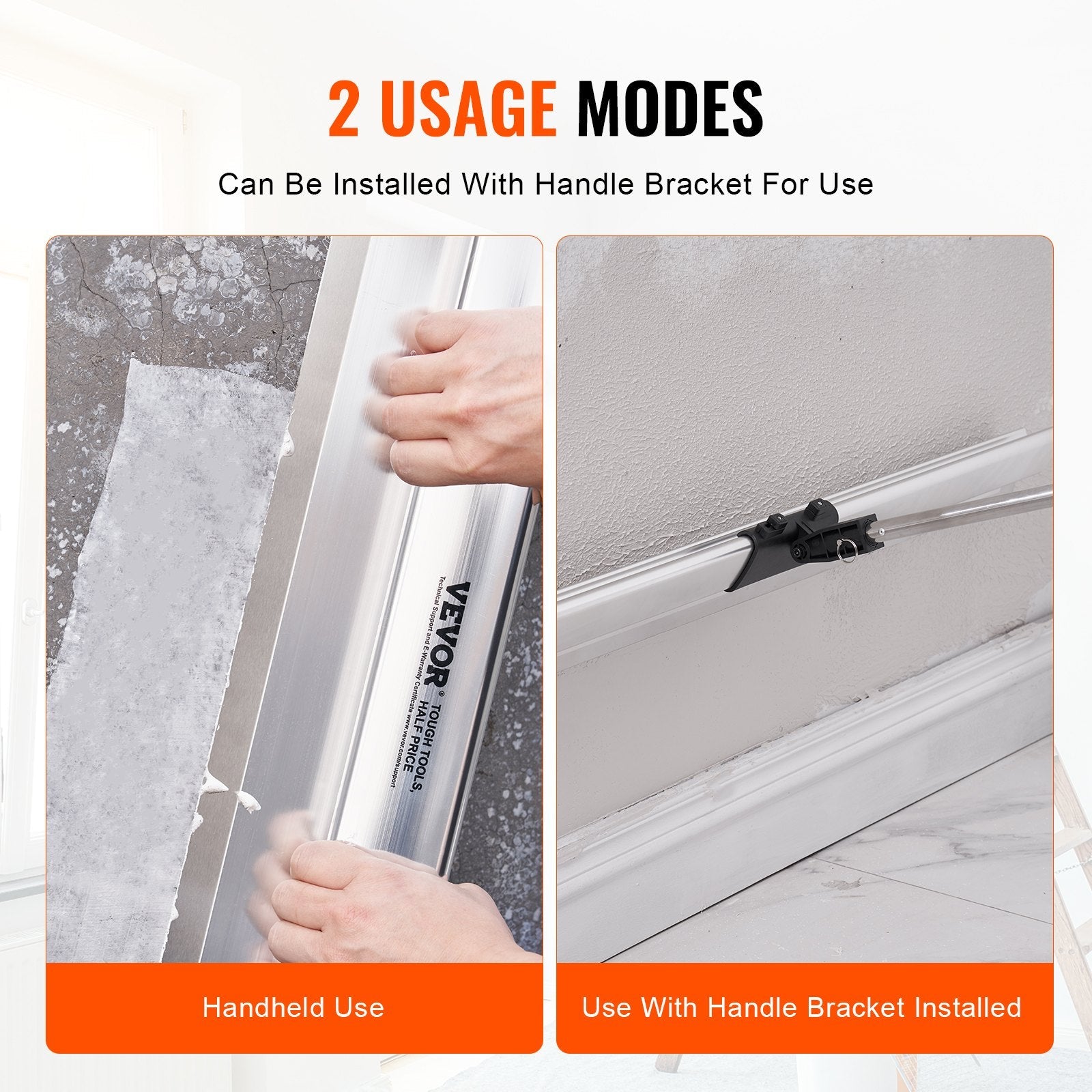 VEVOR Drywall Skimming Blade,48 inch Smoothing Knife, Stainless Steel Blade & Aluminum Alloy Body Professional Skim Coat Tools For Drywall, Wipe/Drywall Knife, for Gyprock/WallBoard/Plasterboard