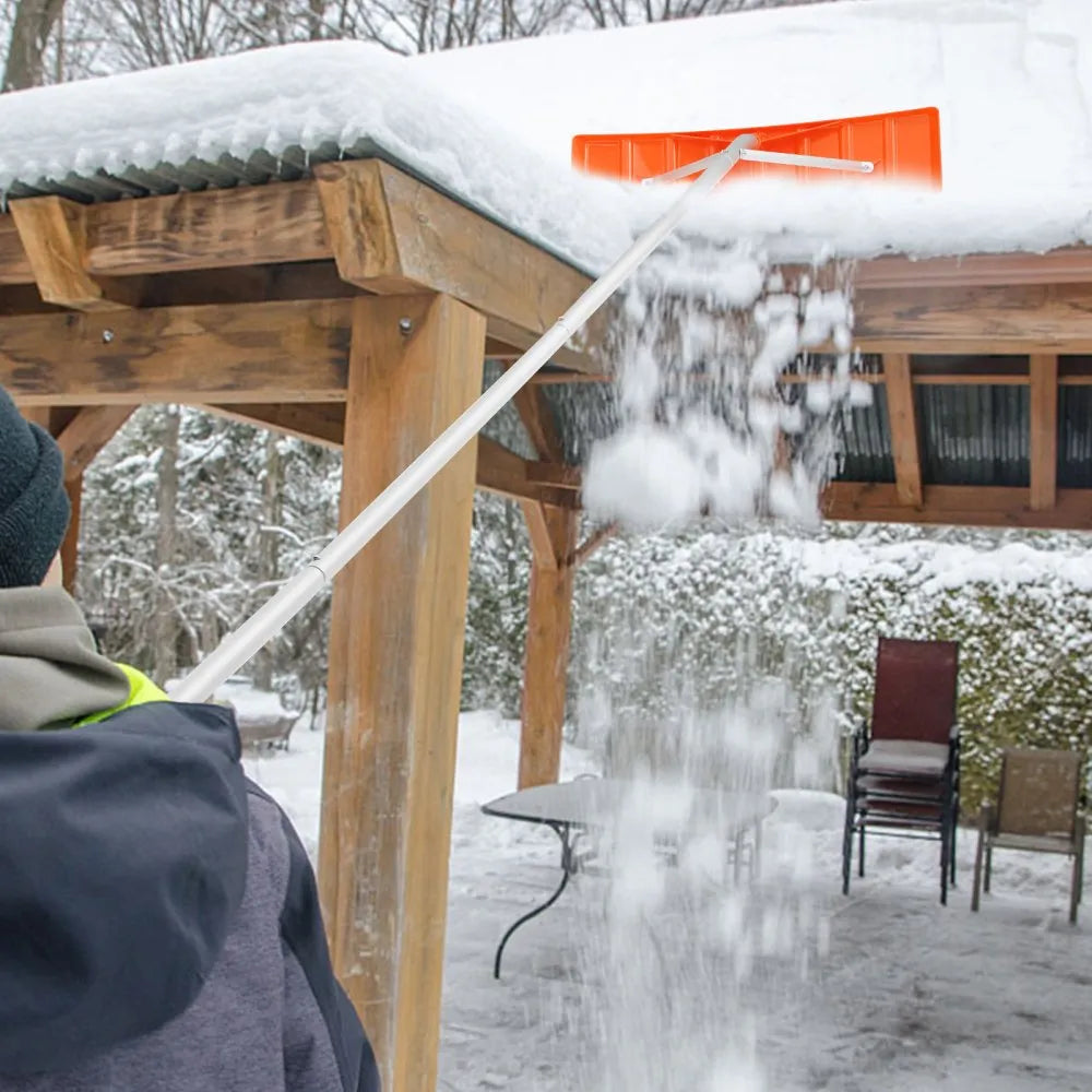25-Inch Roof Snow Rake with 21 ft Aluminum Handle and Anti-Slip Grip