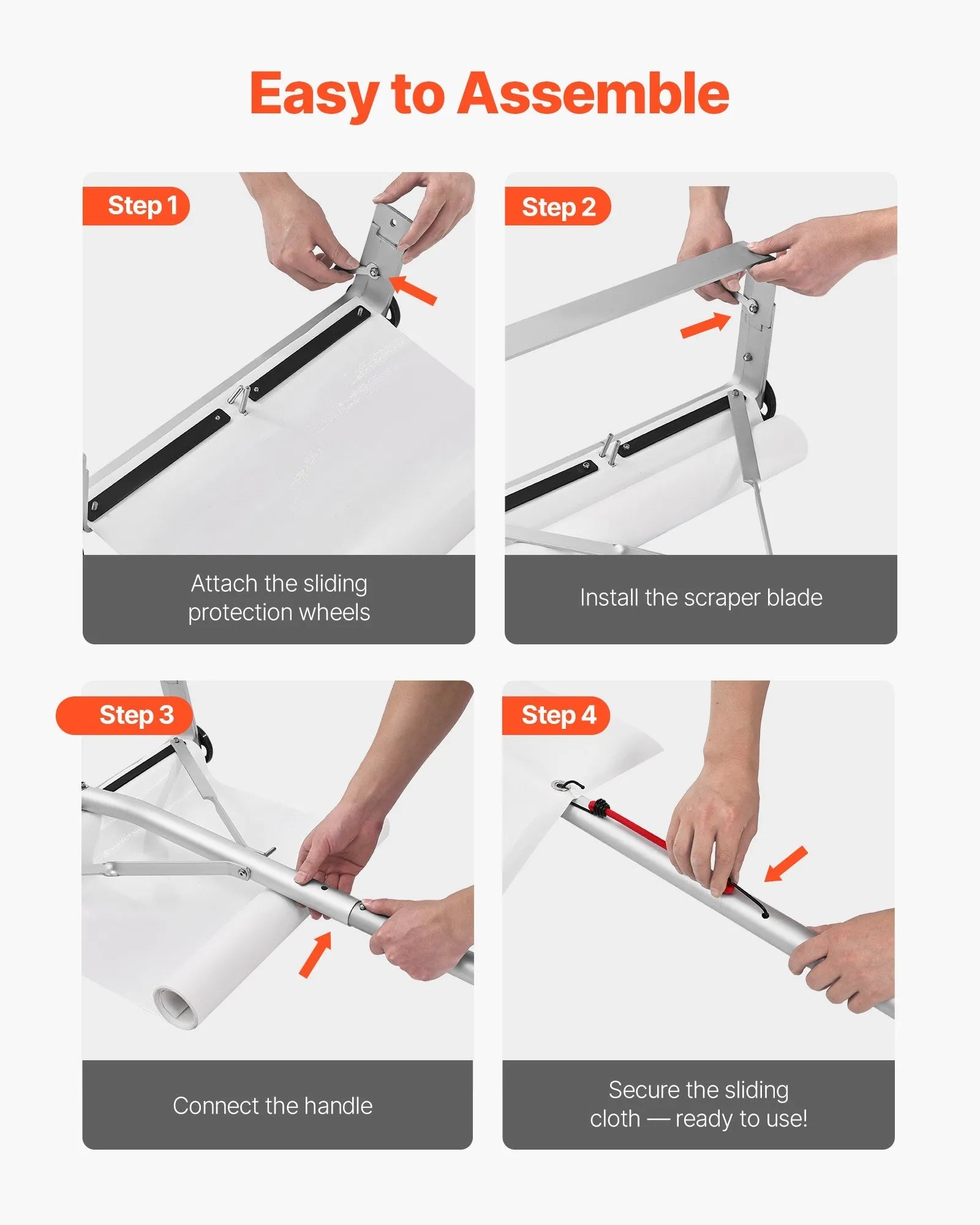 VEVOR Snow Roof Rake, 18.5 in Aluminum Blade, 5.2-30 ft Adjustable Roof Snow Scraper with Wheels & Slide, , Lightweight Snows Removal Tool for House Rooftop Leaves Debris Clearing