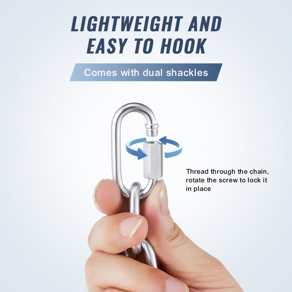 VEVOR Zinc Plated Proof Coil Chain Carbon Steel Chain Sling 1/8" x 33' 350 lbs