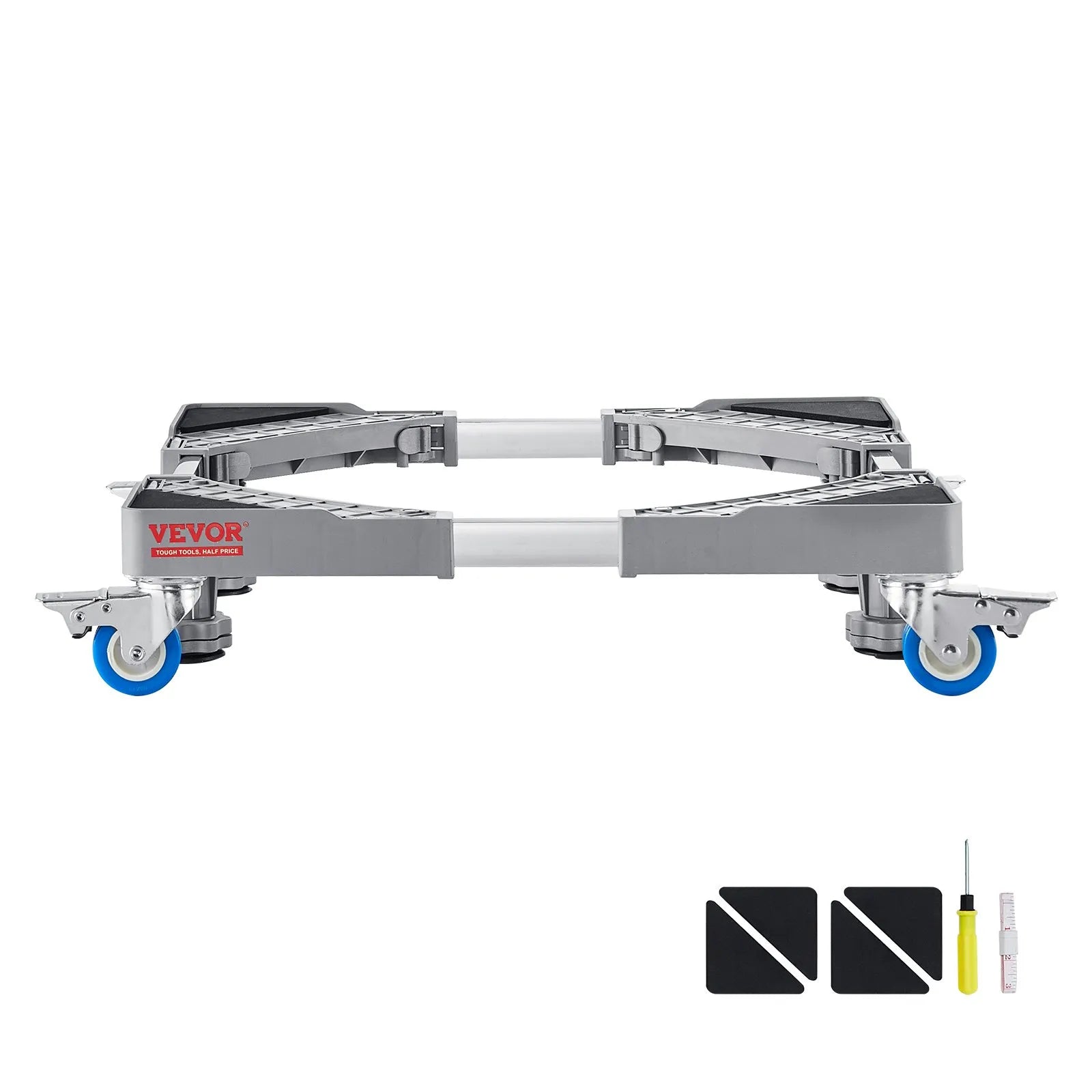 VEVOR Mini Fridge Stand, 400 lbs Load, 4 Strong Feet, 4 Locking Swivel Wheels, Washer and Dryer Pedestal, Multi-Functional Adjustable Base for Washing Machine, and Refrigerator, Universal Mobile Base