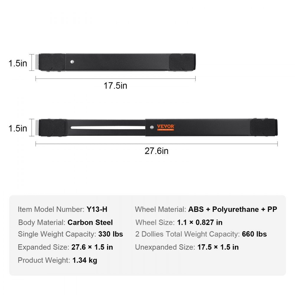 VEVOR Furniture Dolly Mobile Roller Extendable Appliance Rollers 660 lbs Load