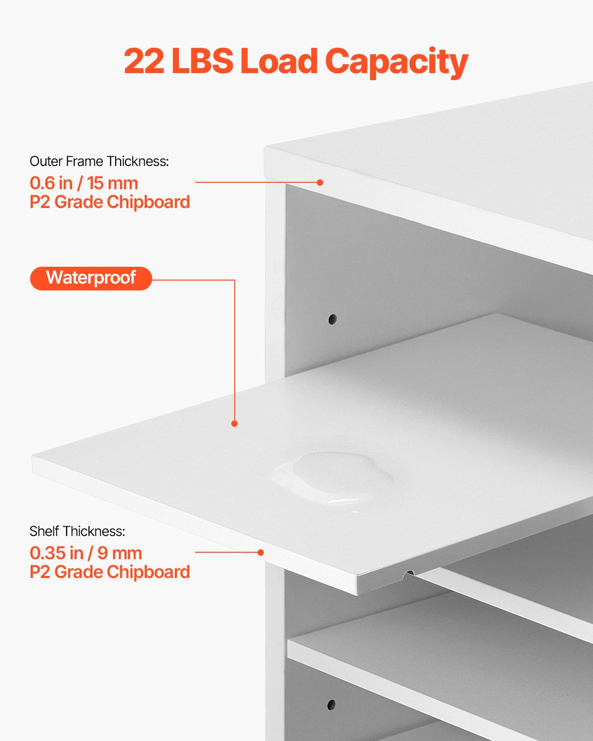 VEVOR Wooden Literature Organizer 36 Compartments with Adjustable Shelves White