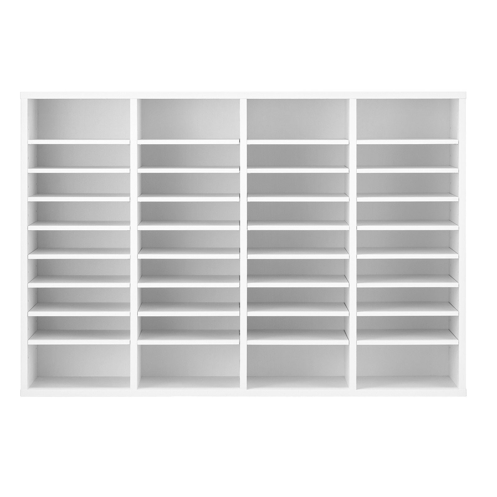 VEVOR Wooden Literature Organizer 36 Compartments with Adjustable Shelves White