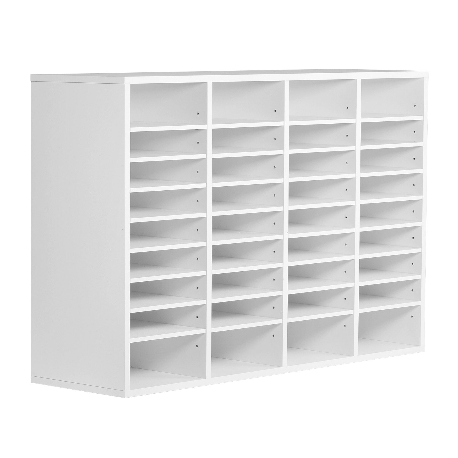 VEVOR Wooden Literature Organizer 36 Compartments with Adjustable Shelves White