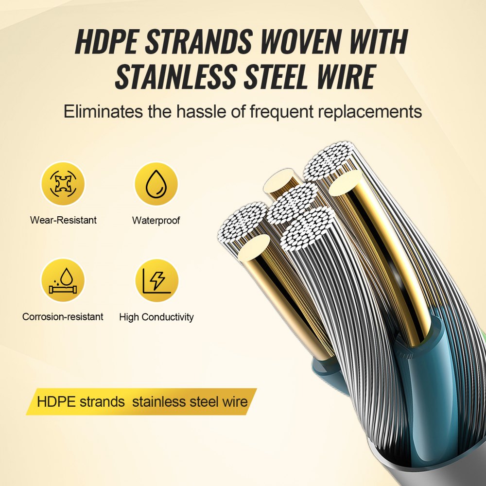 VEVOR 2625Ft 800M Electric Fence Wire Fencing Polywire Horse Cattle Livestock