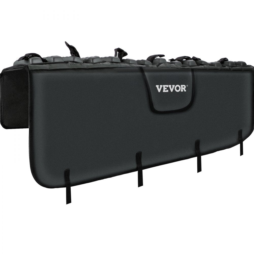 VEVOR Tailgate Pad, 63" Wide Tailgate Bike Pad, Truck Bike Pad for Carrying up to 7 Bikes, Truck Bed Bike Pad with PVC Outer Layer, Tool Pocket and Straps for Middle & Large Pickup Truck, Upgraded