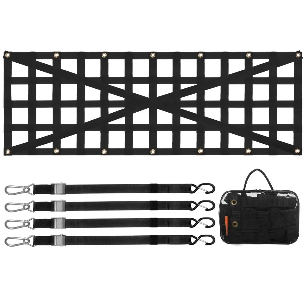 VEVOR Tailgate Net Pickup Truck Tailgate Net 54" x 18" Adjustable Cross Design