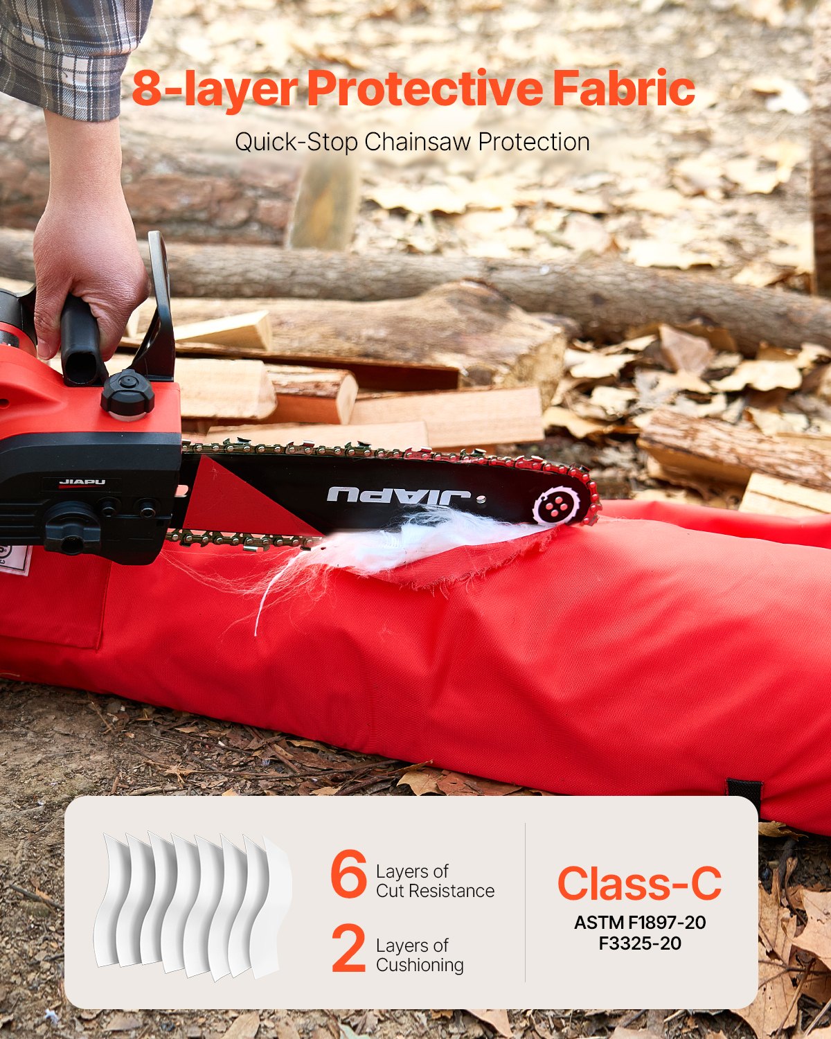 VEVOR Chainsaw Chaps 39.7" Apron Style Chainsaw Safety Chaps Class C Large