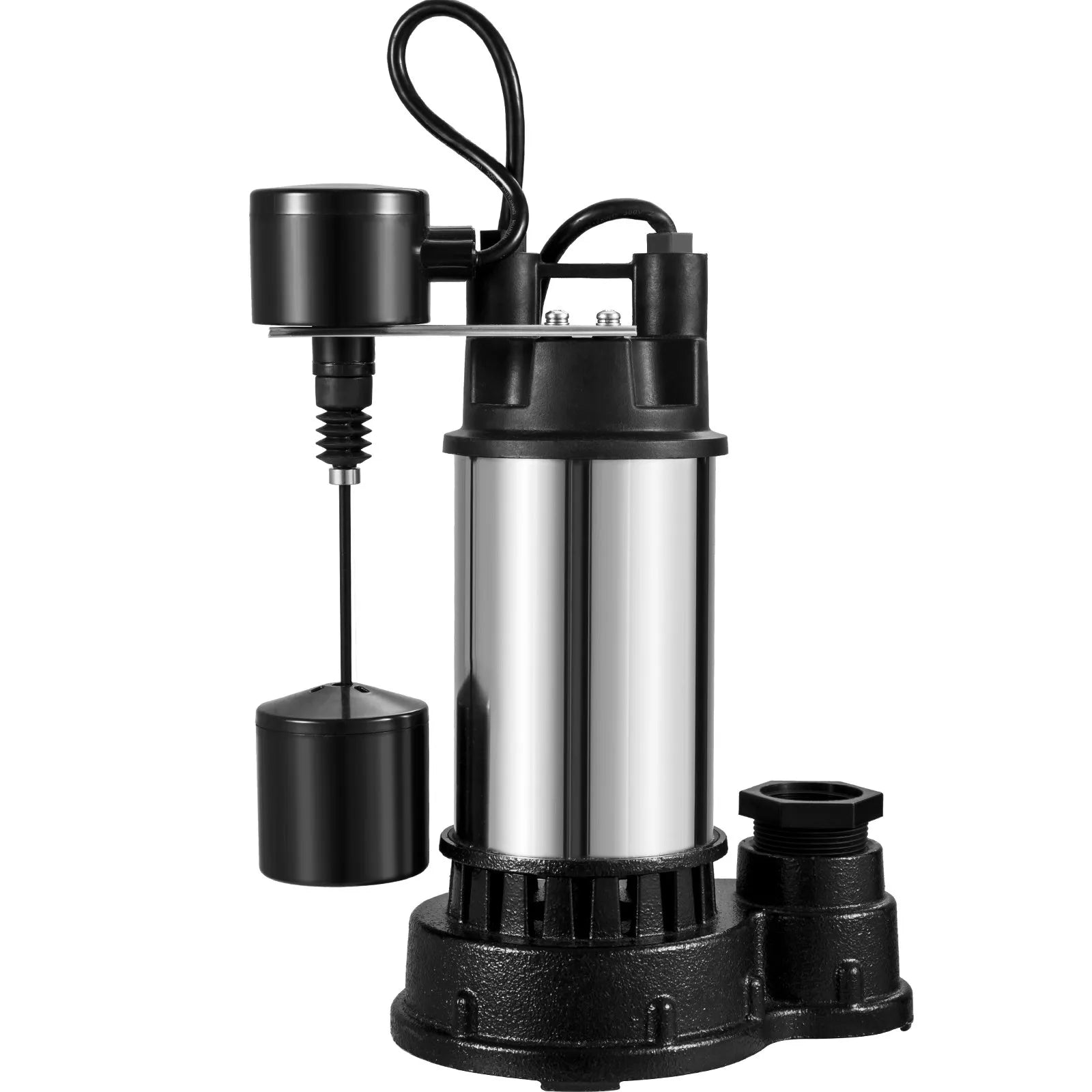 VEVOR Sump Pump, 1.5 HP 6000 GPH, Submersible Cast Iron and Stainless Steel Water Pump, 1-1/2" Discharge With 1-1/4" Adaptor, Automatic Vertical Float Switch, for Indoor Basement Water Basin
