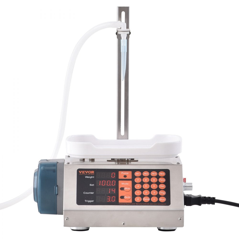 VEVOR Liquid Filling Machine, 5-300 g Weighing Capacity, Automatic Bottle Filler Machine, Bottling Machine Peristaltic Pump Digital Control for Milk, Water, Wine, Beverage, Soy Sauce (Single Nozzle)