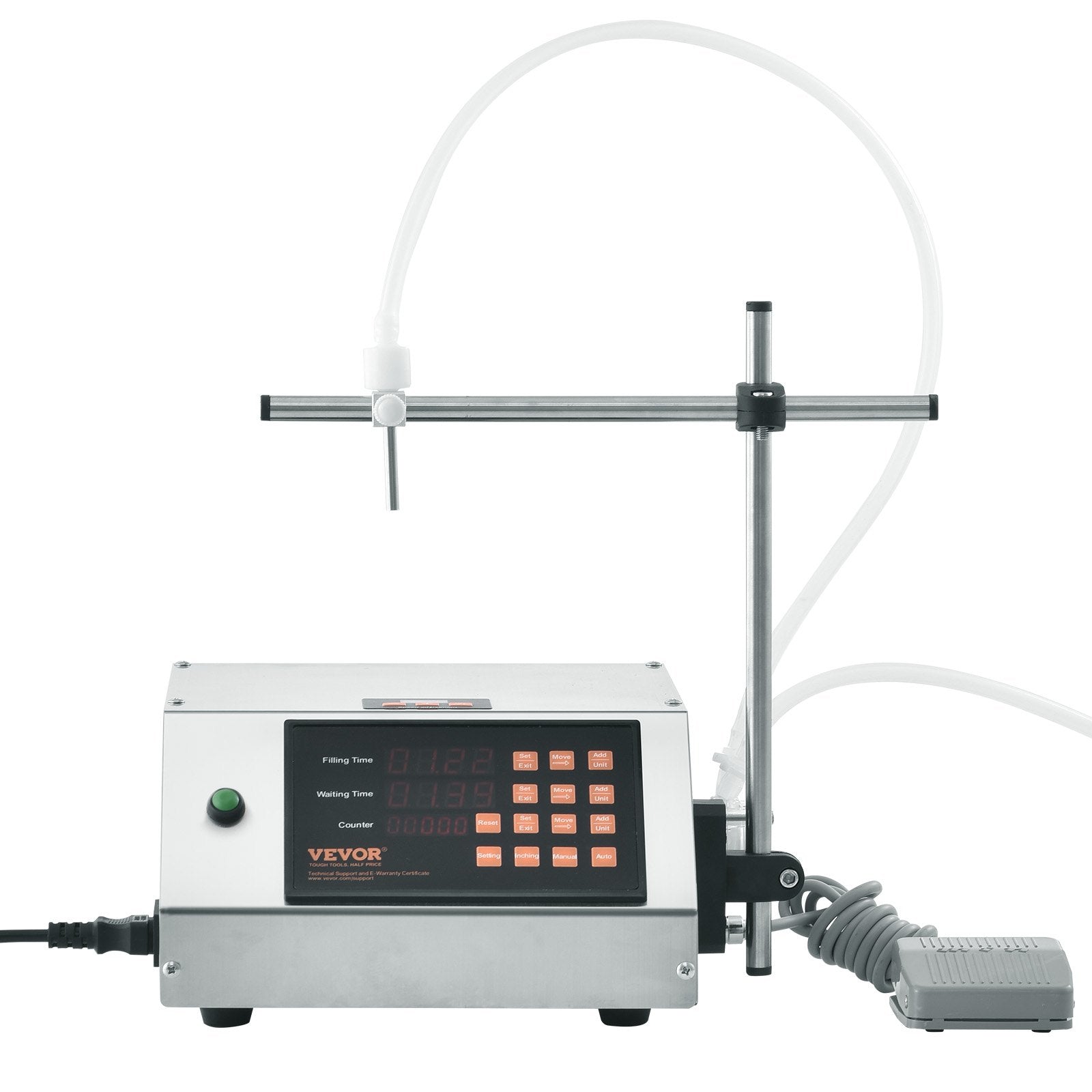 VEVOR Liquid Filling Machine, 5-650ml Filling Capacity, Automatic Bottle Filler Machine, Bottling Machine Peristaltic Pump Digital Control for Milk, Water, Wine, Beverage, Soy Sauce (Single Nozzle)