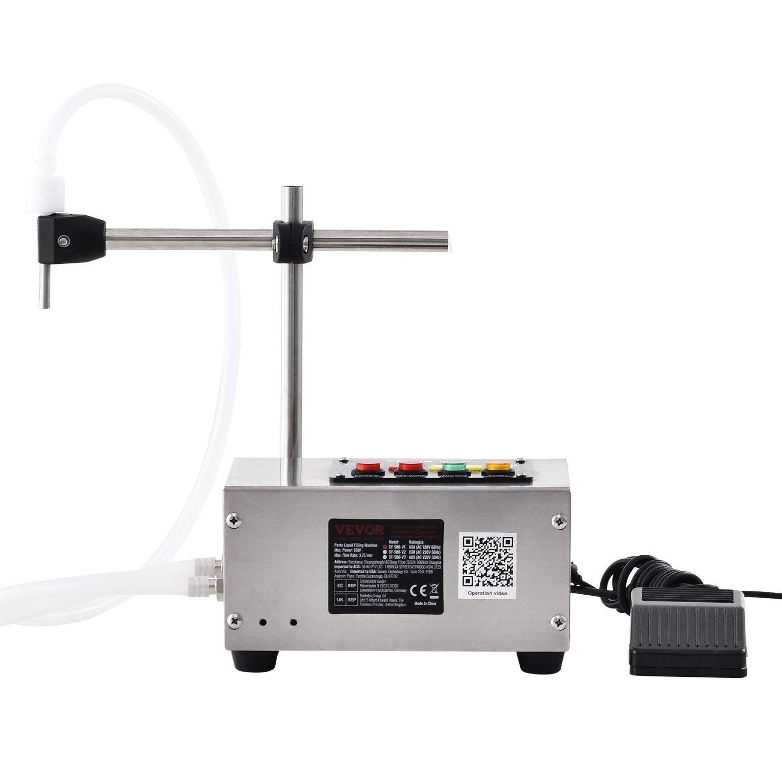 VEVOR Liquid Filling Machine, 10-4000ml Filling Capacity, Automatic Bottle Filler Machine Bottling Machine Digital Control for Milk, Water, Wine, Beverage, Soy Sauce, Vinegar, Alcohol (Single Nozzle)