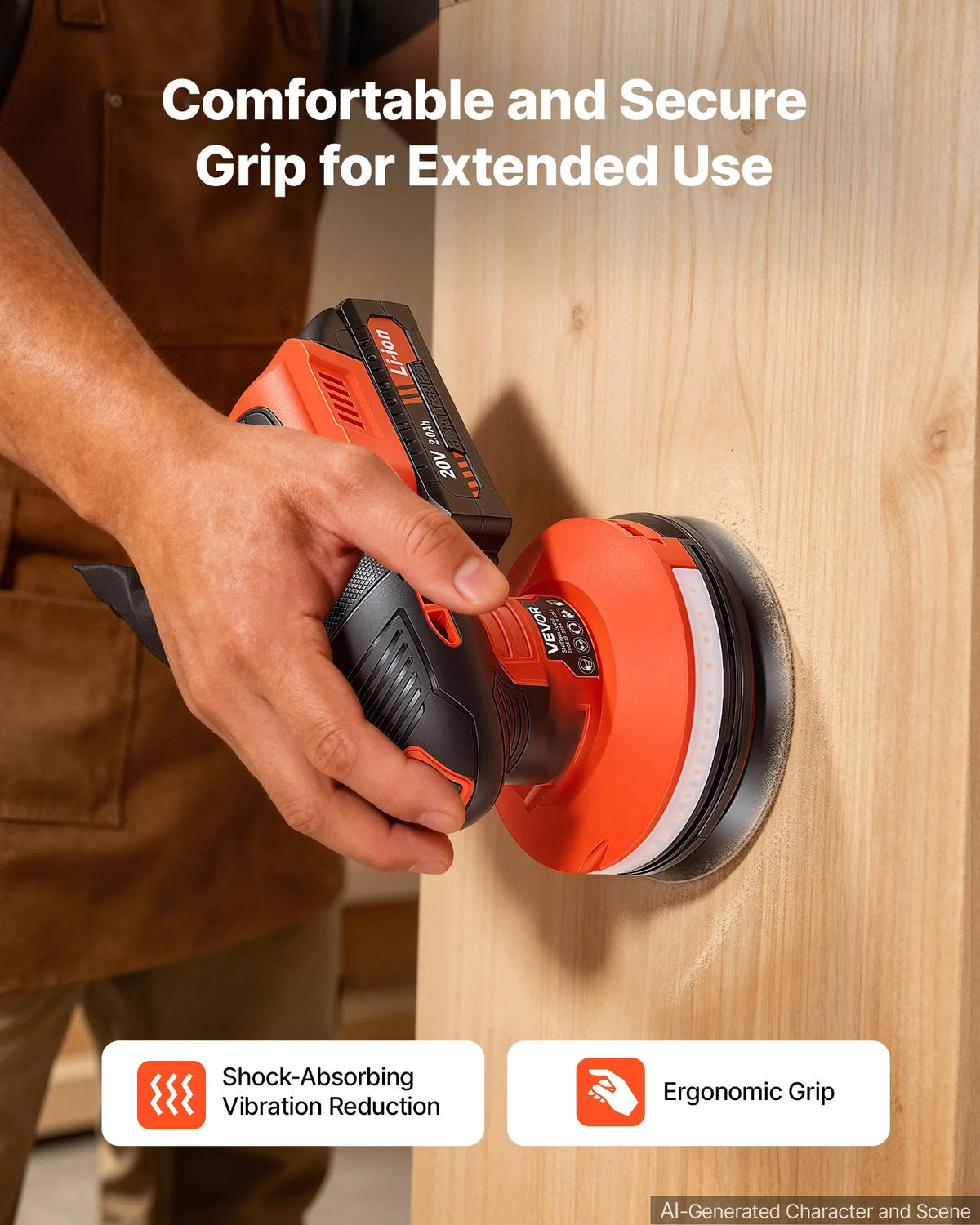 5" Cordless Random Orbital Sander, 300W Brushless, 7-Speed