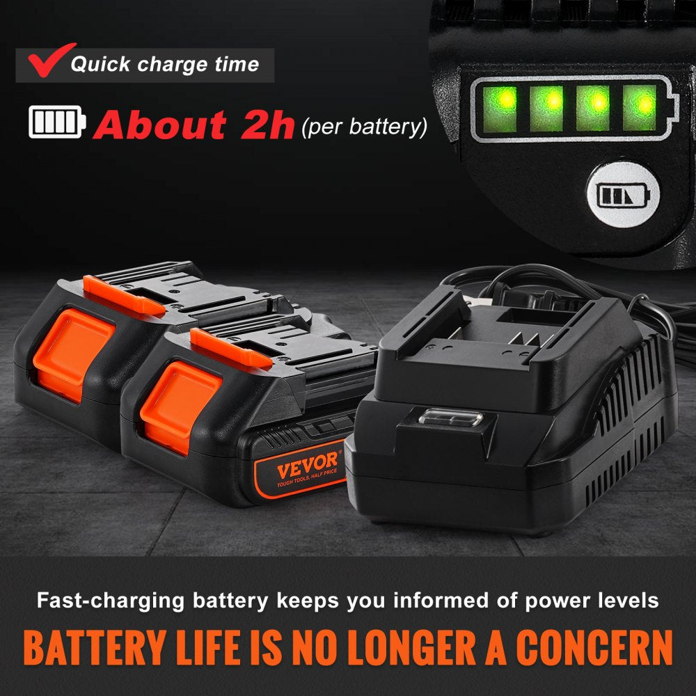 VEVOR Cordless Grease Gun, 20-Volt, 10,000 PSI, 39" Long Hose, Electric Grease Gun Kit Professional High Pressure Battery Powered Grease Gun with Carrying Case, Two Batteries & Charger Included, Black