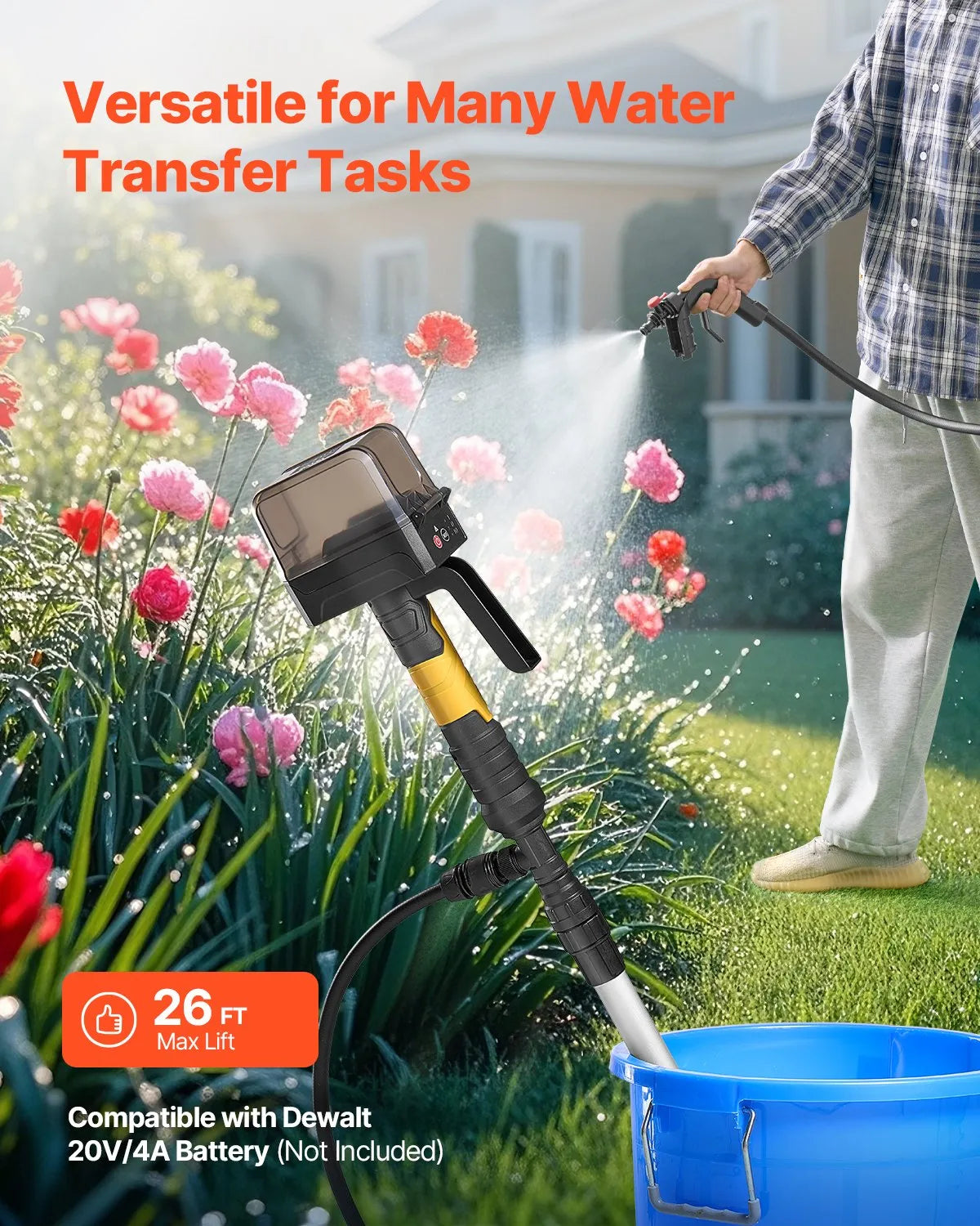 VEVOR Cordless Stick Water Transfer Pump for Dewalt 20V MAX Battery (Tool Only)