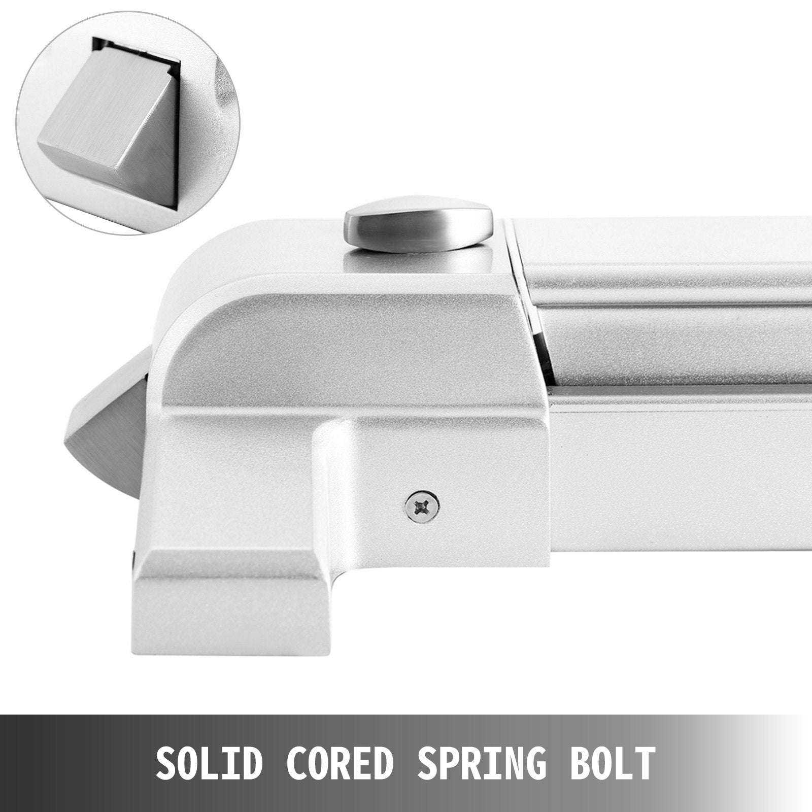 Door Push Bar Panic Exit Device W/ Exterior Lever Commercial Emergency Exit Bar