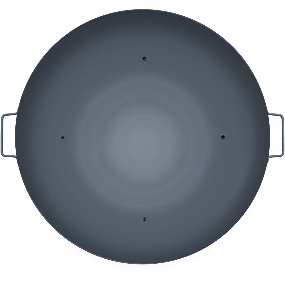 VEVOR Fire Pit Bowl, 34-Inch Deep Round Carbon Steel Fire Bowl, Wood Burning for Outdoor Patios, Backyards & Camping Uses, Portable Handles and A Firewood Stick, Black