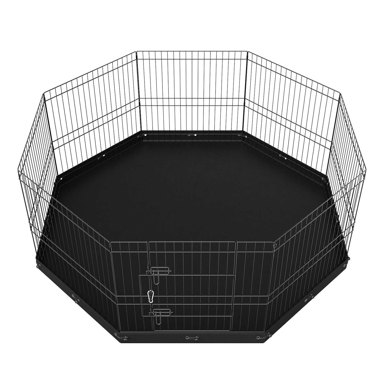 VEVOR Dog Playpen, 8 Panels Foldable Metal Dog Exercise Pen with Bottom Pad, 24" H Pet Fence Puppy Crate Kennel with Ground Stakes, Indoor Outdoor Dog Pen for Small Medium Pets, for Camping, Yard