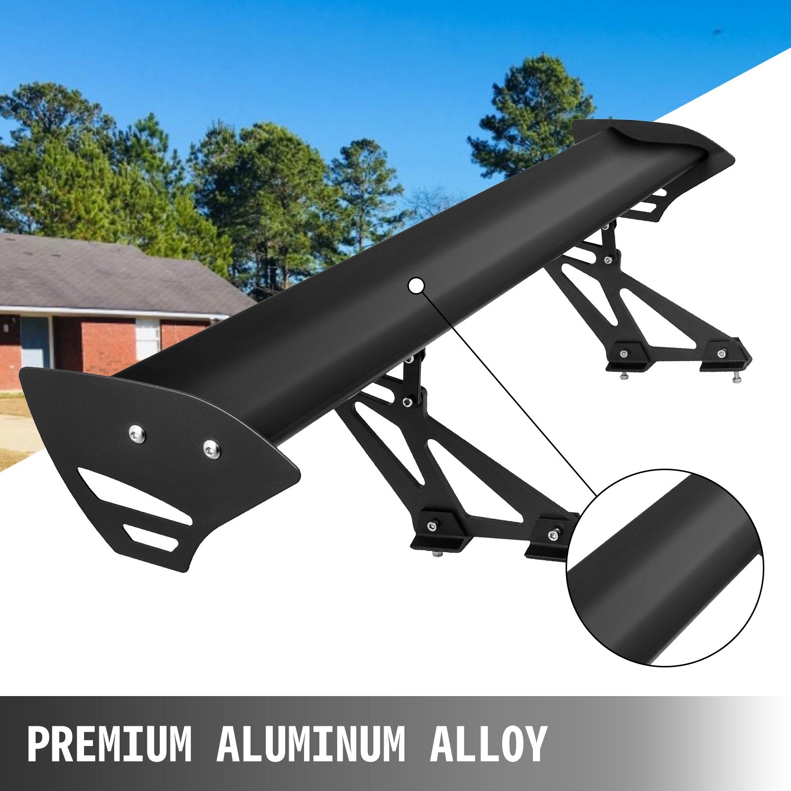 Universal GT Wing Spoiler 110CM Lightweight Aluminum Rear Spoiler Wing Adjustable Angel Single Deck