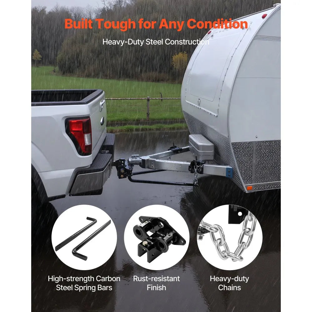 10,000 lb Weight Distribution Hitch with 2-5/16" Hitch Ball, 1,000 lb Tongue Weight, 2" Shank
