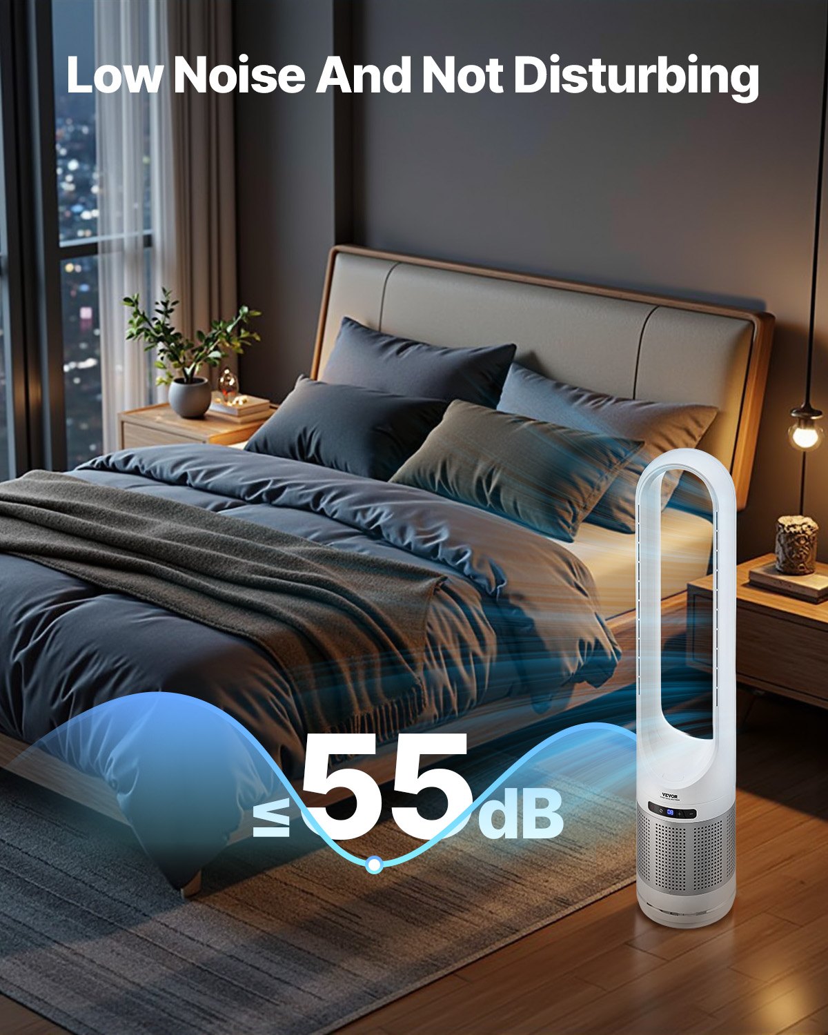 VEVOR 40" Oscillating Tower Fan 8H Timer 15.4ft/s Velocity with Remote Control