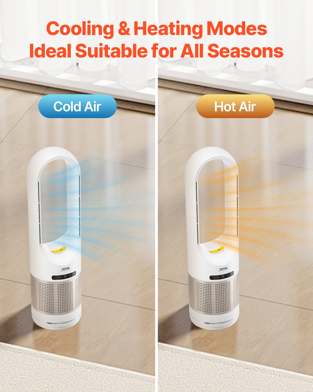 VEVOR 34" Oscillating Tower Fan 8H Timer 16.4ft/s Velocity with Remote Control